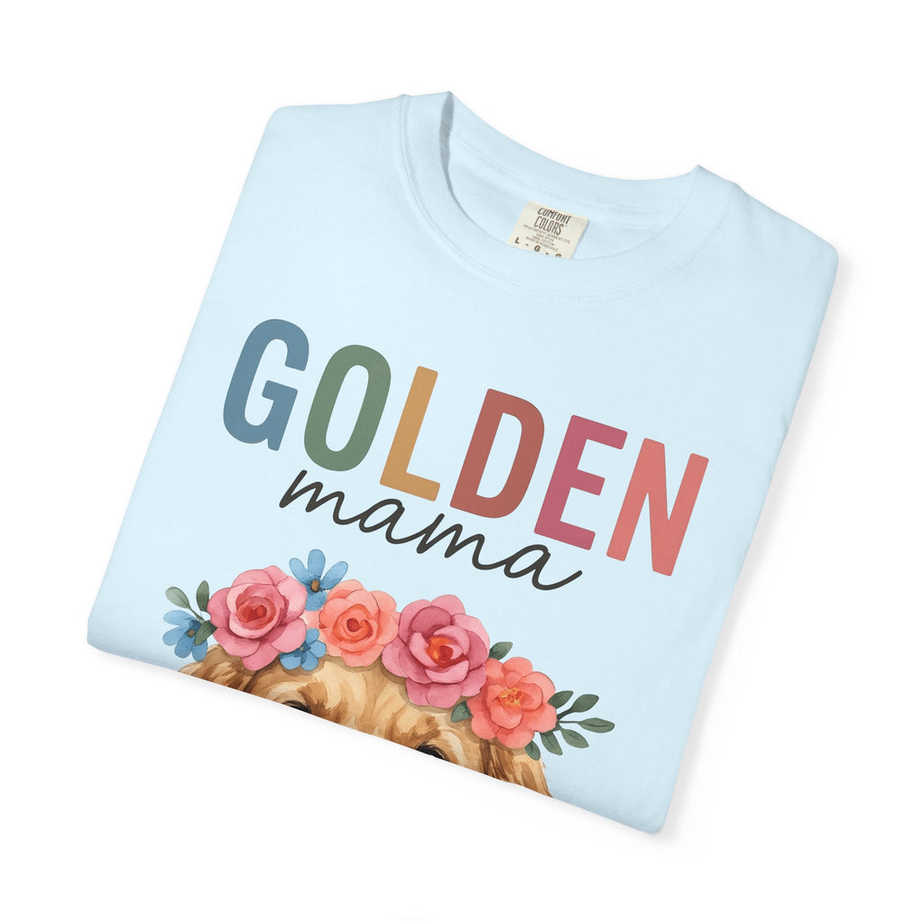Golden Retriever Shirt Dog Botanical Gift Women Hand Painted Tee Retriever T-Shirt Dog Fan Painter Tshirt Floral Graphic Tribal Flower
