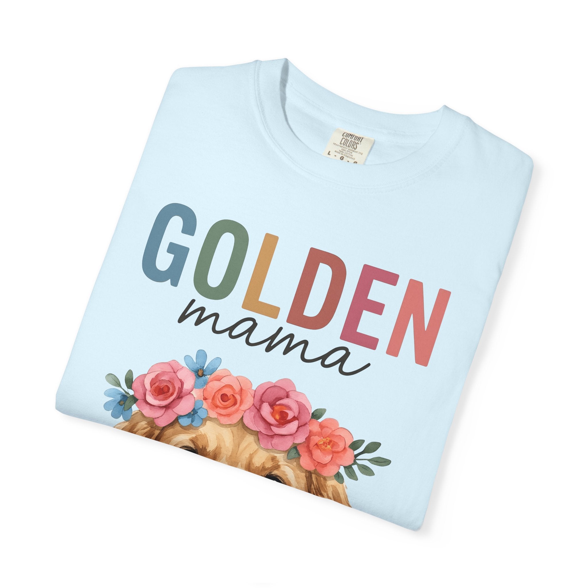 Golden Retriever Shirt Dog Botanical Gift Women Hand Painted Tee Retriever T-Shirt Dog Fan Painter Tshirt Floral Graphic Tribal Flower