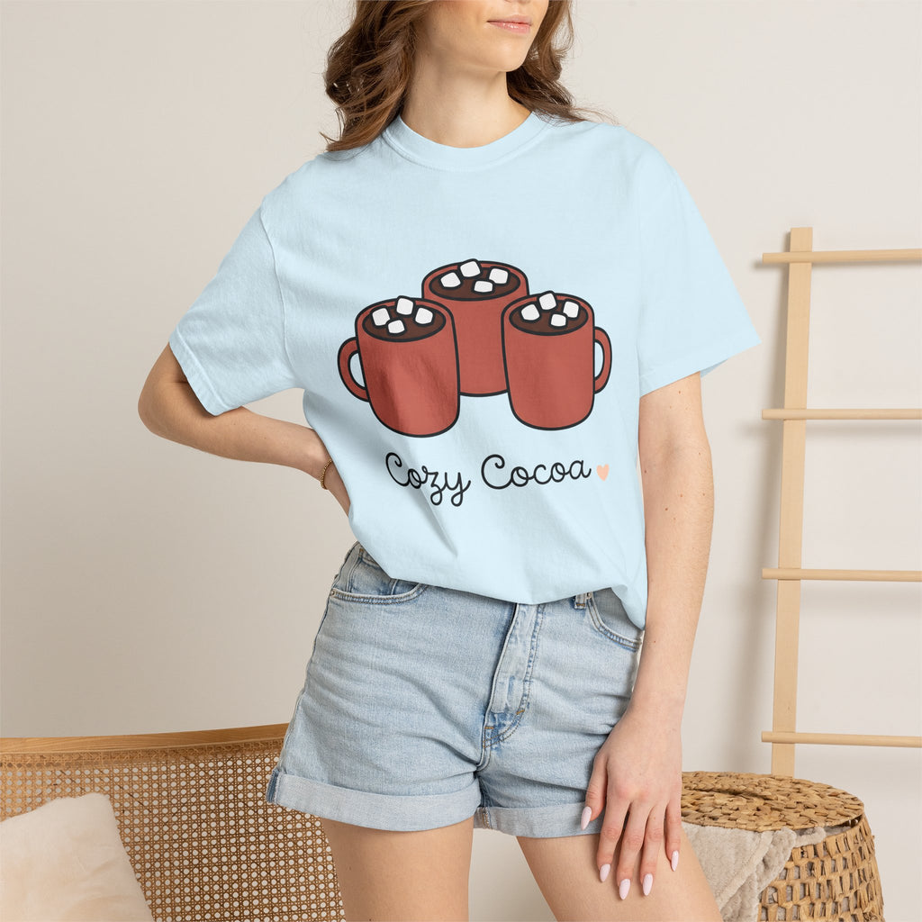 Cocoa Cups Shirt Drinks Cold Season Gift Women Kawaii Tee Hot Chocolate T-Shirt Beverage Fan Cocoa Tshirt Winter Graphic Simple Fluffy