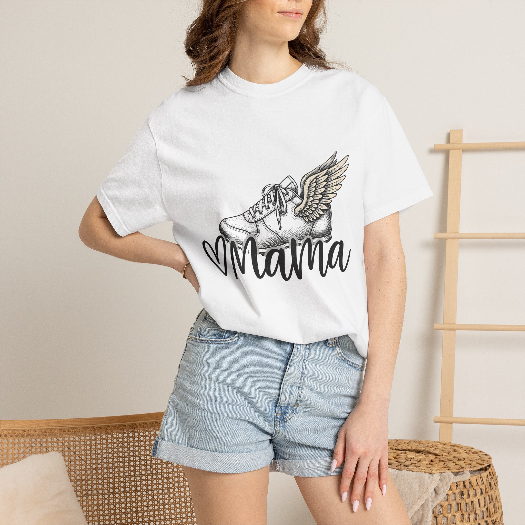 Winged Sneaker Shirt Moms Fitness Gift Women Hand Drawn Tee Sneakers T-Shirt Mother Enthusiast Illustrated Graphic Athlete Design Vintage