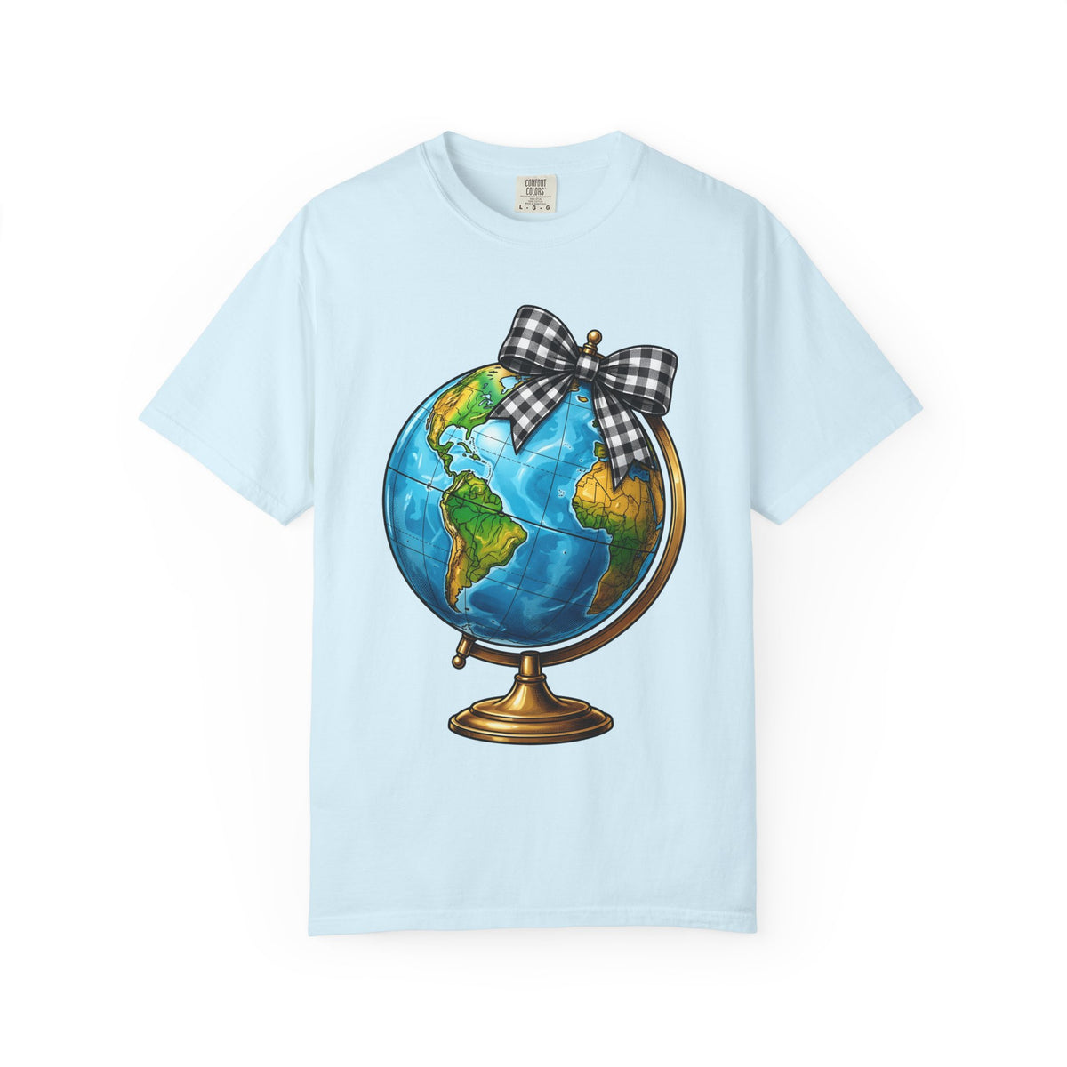 Map Bow Shirt Teachers Expedition Gift Women Bold Tee Bow T-Shirt Educator Enthusiast Typography Tshirt Adventure Graphic Old School Checked