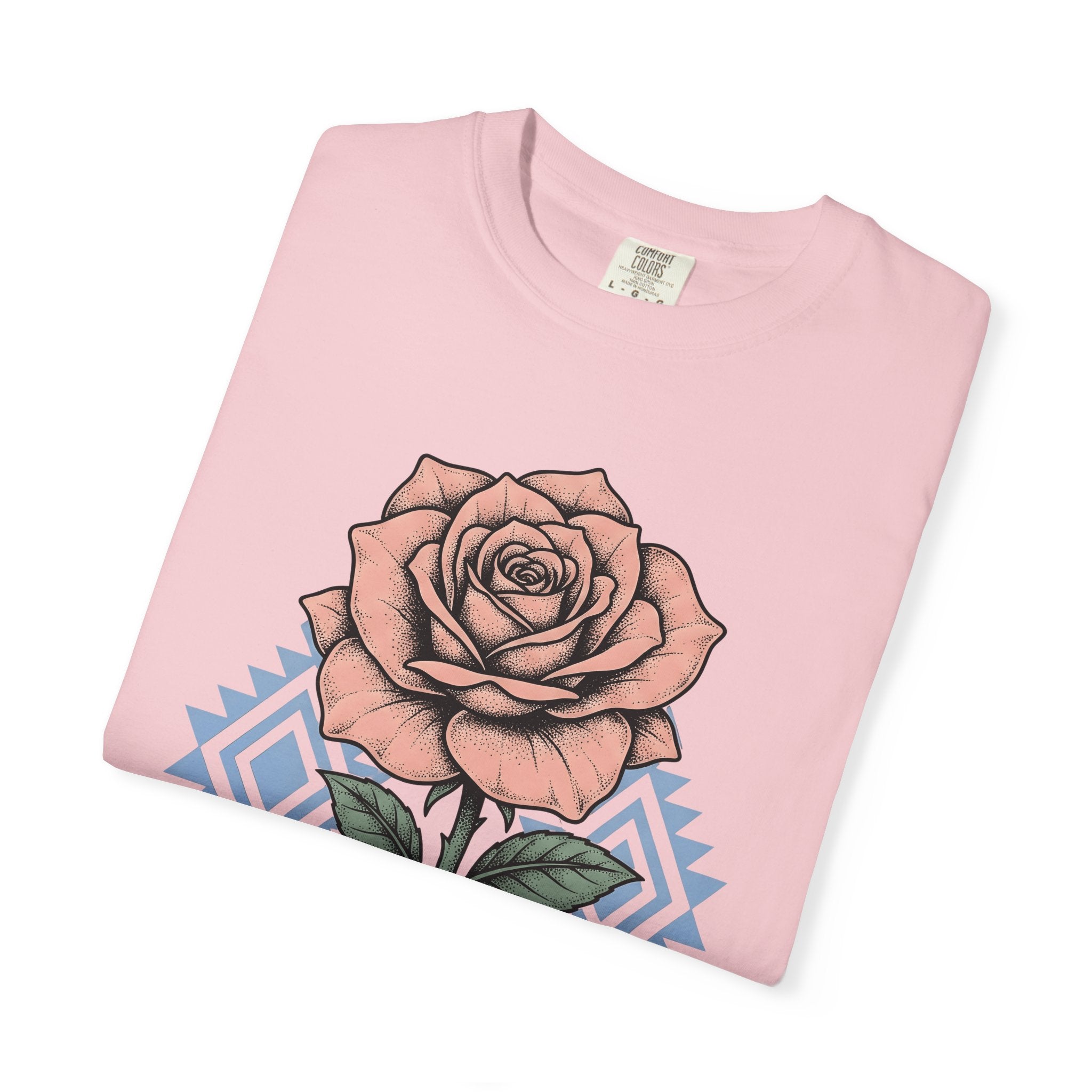 Rose Bloom Shirt Cowgirl Botanical Gift Women Rustic Tee Flower T-Shirt Cowgirl Fan Floral Tshirt Vintage Illustration Retro Shape Design