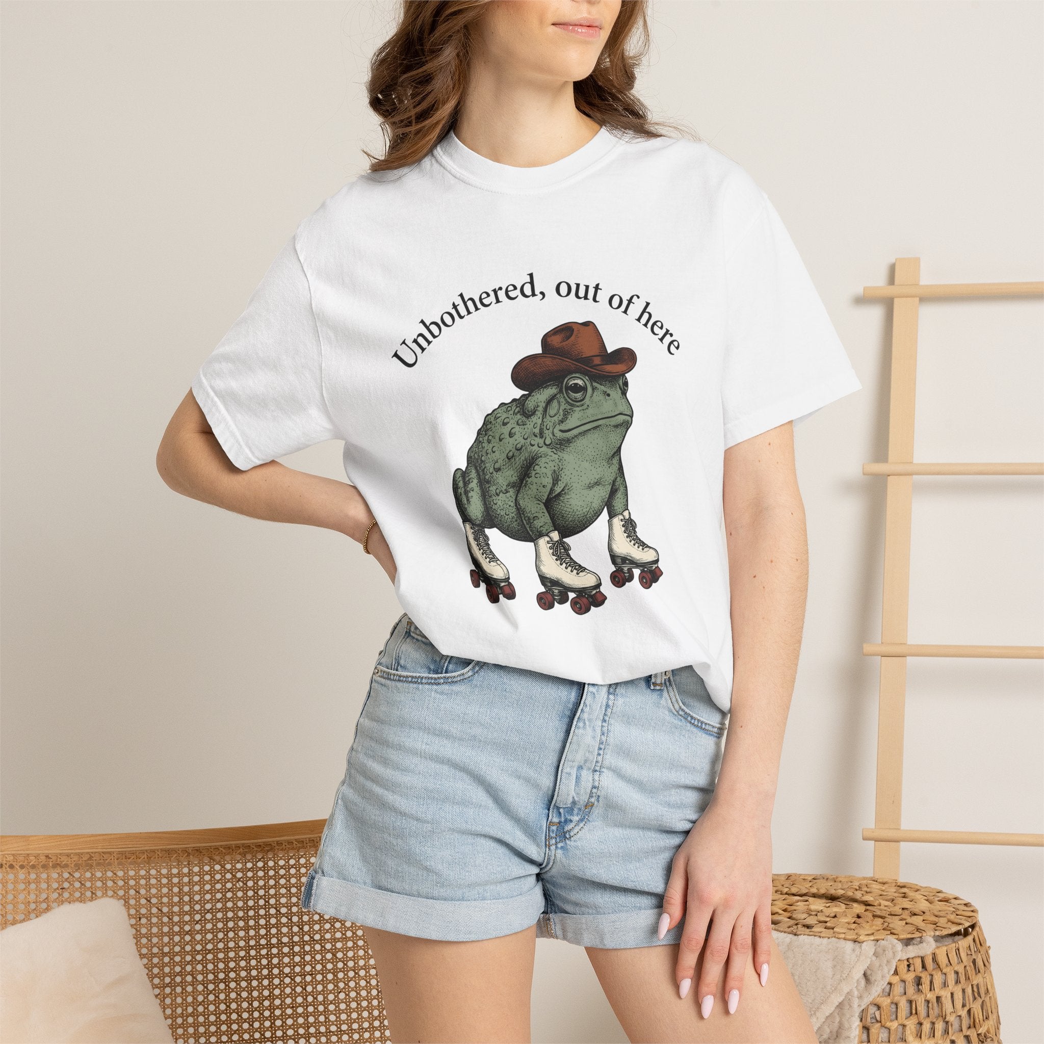 Roller Frog Shirt Animals Jokes Gift Women Classic Tee Toad T-Shirt Wildlife Fan Frogger Tshirt Humor Graphic Line Art Cowboy Cap Tshirt