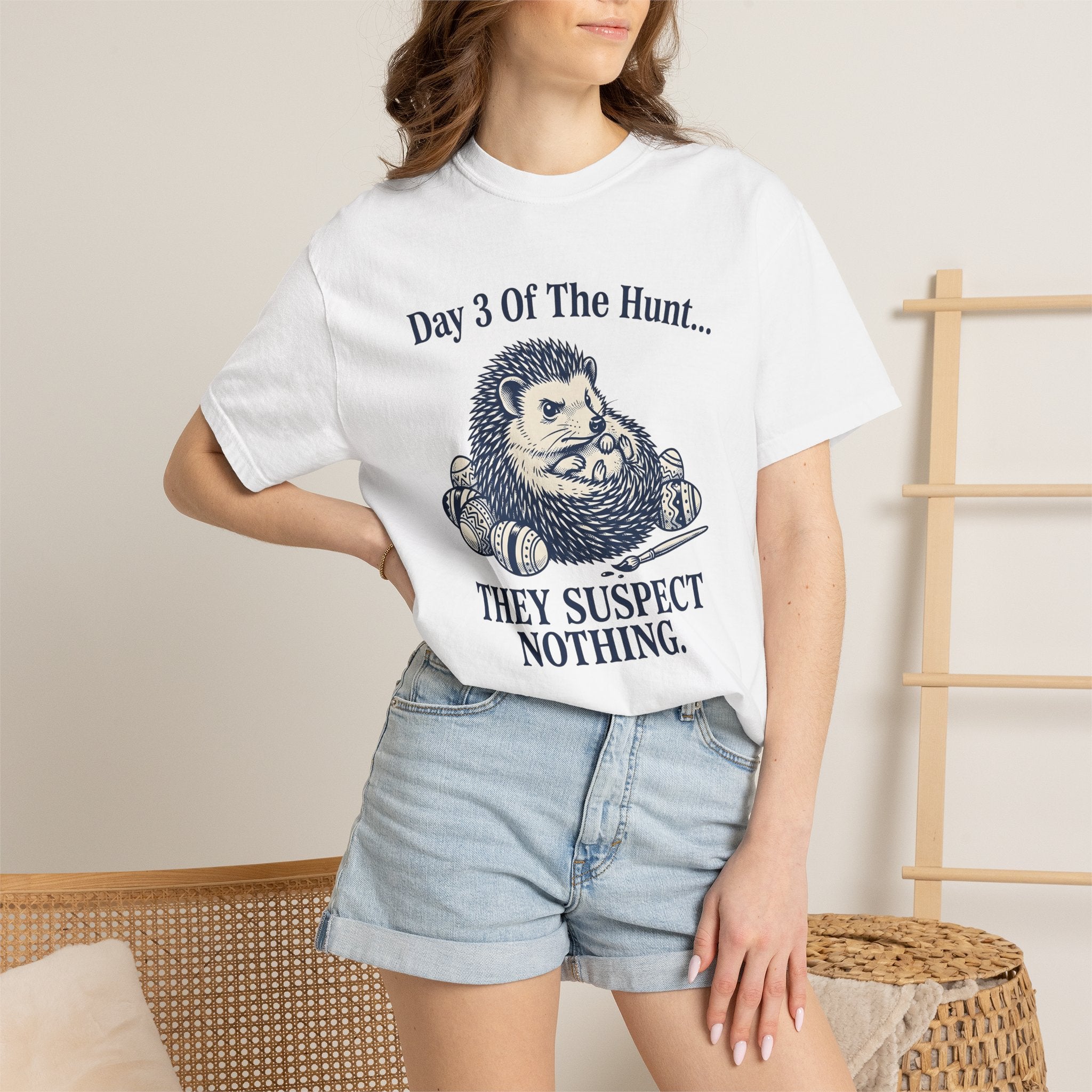 Hedgehog Eggs Shirt Easter Animals Gift Women Vintage Tee Porcupine T-Shirt Easter Fan Quilled Tshirt Creature Graphic Hand Drawn Paintbrush