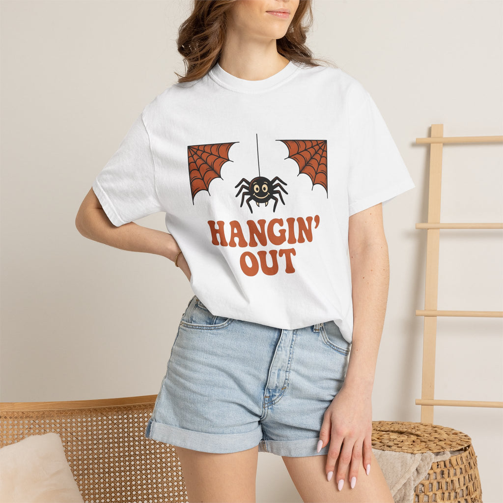 Spider Clipart Shirt Halloween Scary Gift Women Charming Tee Arachnid T-Shirt Horror Fan Creepy Graphic Tshirt Vintage Cobweb Tshirt