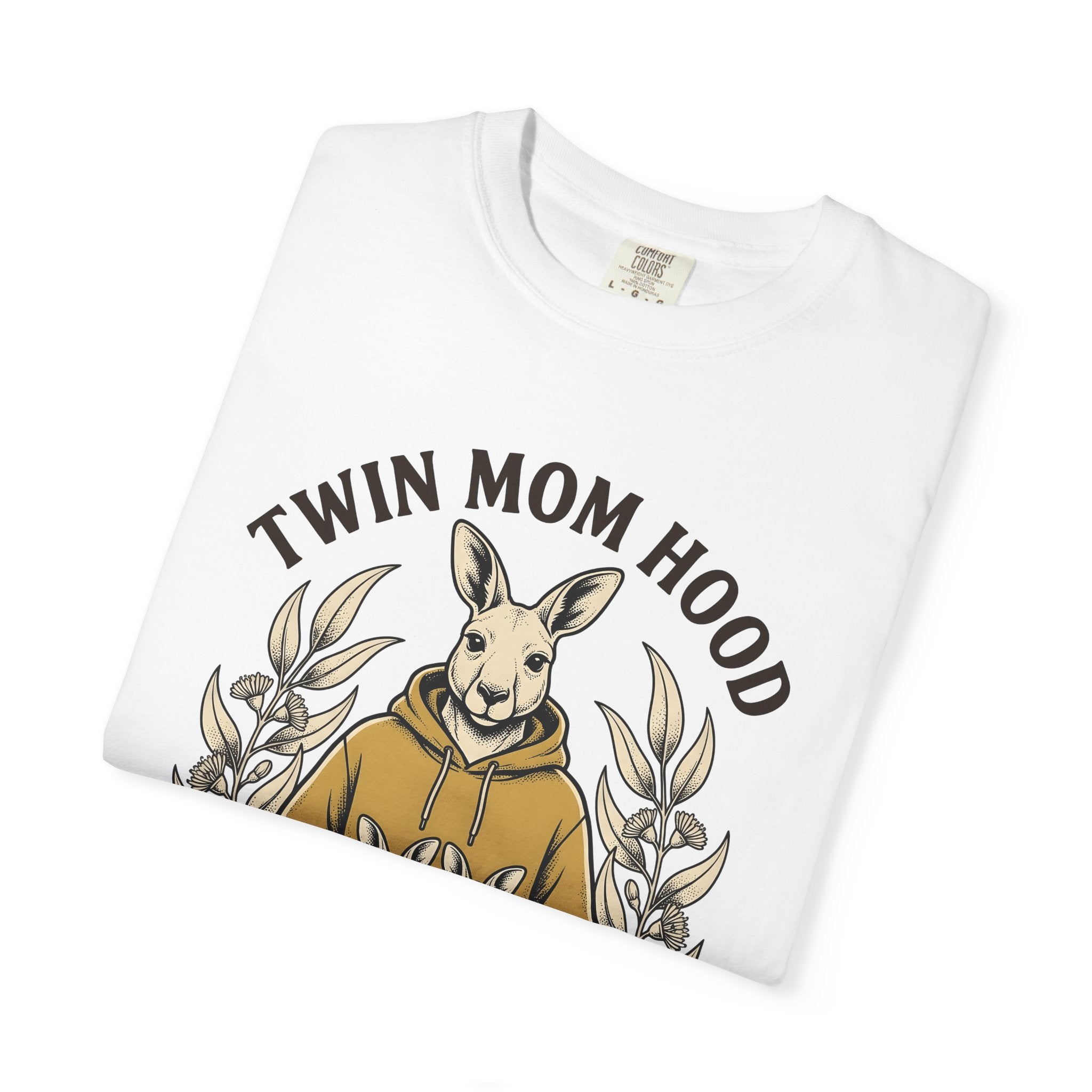Kangaroo Hoodie Shirt Mom Animal Gift Women Vintage Tee Kangaroo T-Shirt Mother Fan Retro Tshirt Wildlife Graphic Hand Drawn Floral Tshirt