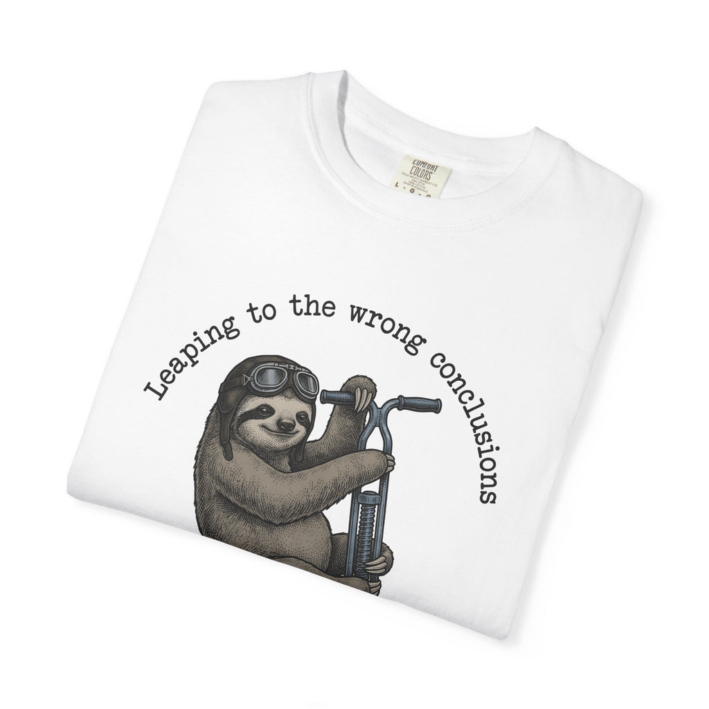 Sloth Pogo Shirt Funny Wildlife Gift Women Sketch Tee Sloth T-Shirt Humor Fan Drawing Graphic Retro Pilot Goggles Tshirt