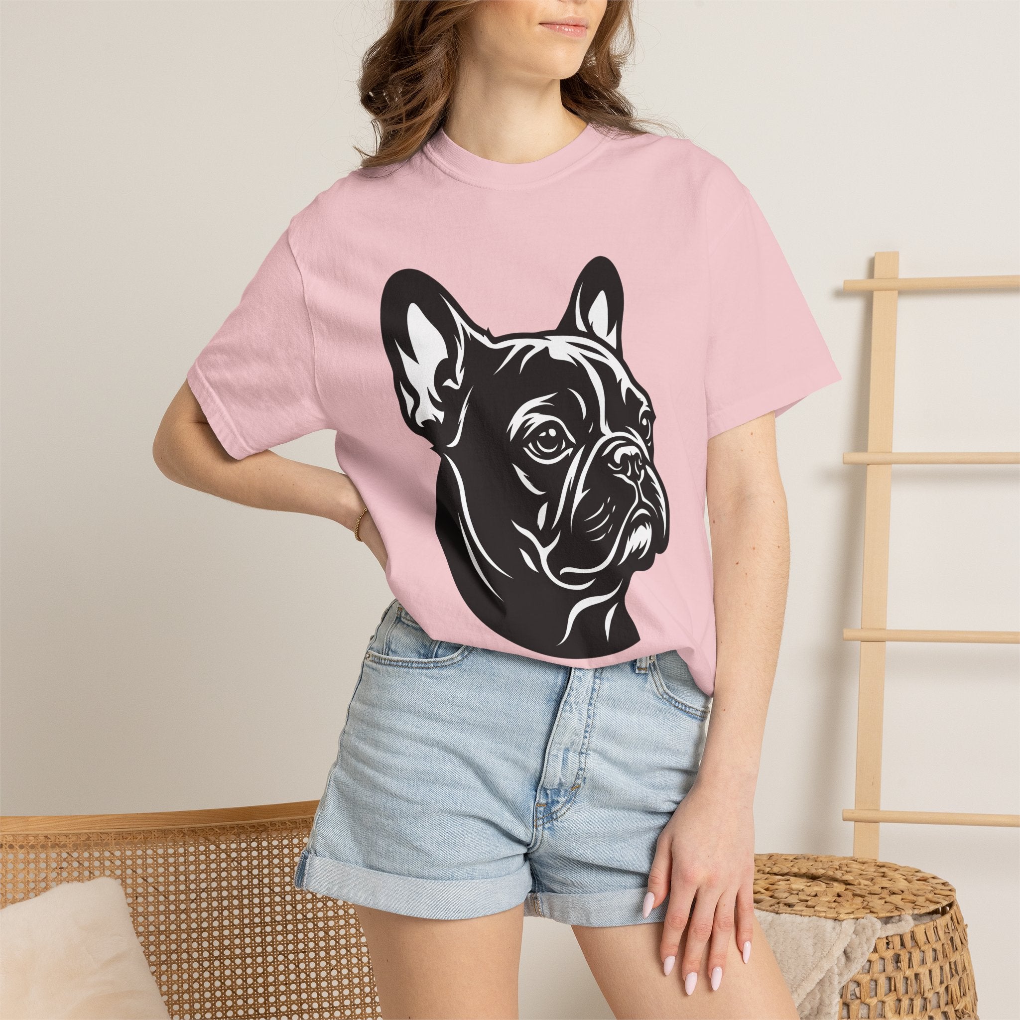 French Bulldog Shirt Dog Wildlife Gift Women Modern Art Tee Bulldog T-Shirt Dog Fan Artistic Tshirt Wildlife Graphic Clean Canine Portrait