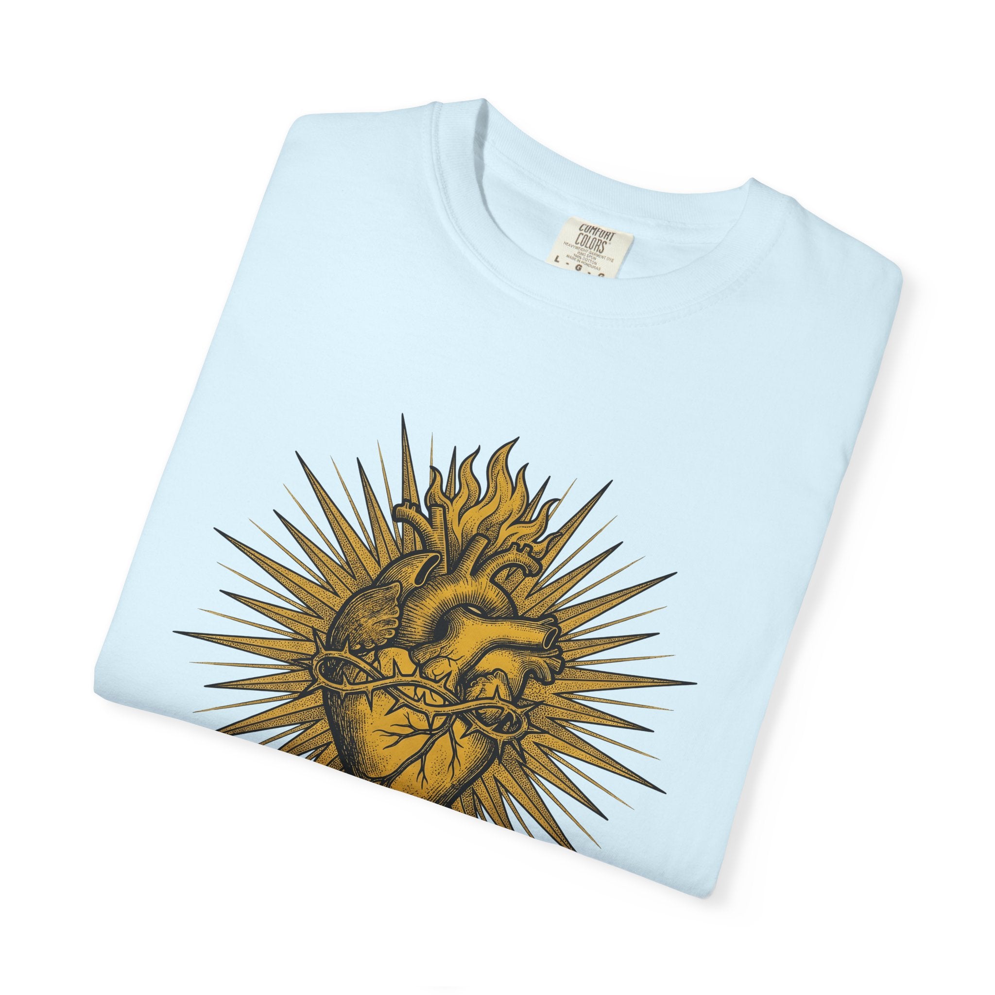 Sacred Heart Shirt Sacred Heart Spiritual Gift Women Tattoo Tee Heart T-Shirt Mystic Enthusiast Tattooed Tshirt Spiritual Design Vintage