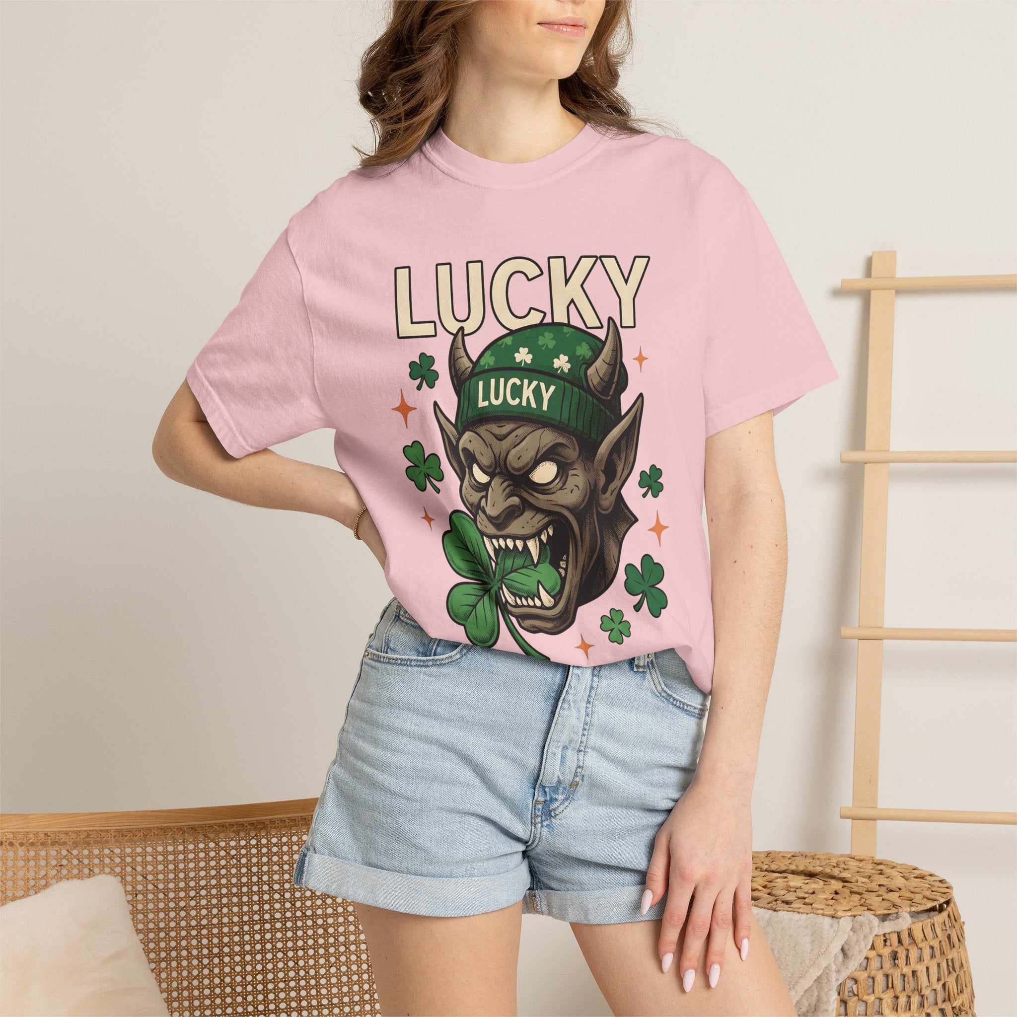 Goblin Head Shirt St Patrick's Day Fantasy Gift Women Tattoo Tee Imp T-Shirt Irish Fan Traditional Tshirt Mythical Graphic Vintage Shamrock