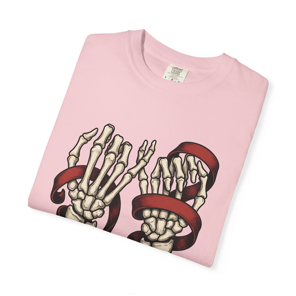 Skeleton Hands Shirt St. Valentine's Day Gothic Gift Women Tattoo Tee Bony Fingers T-Shirt Valentine Fan Traditional Tshirt Dark Graphic