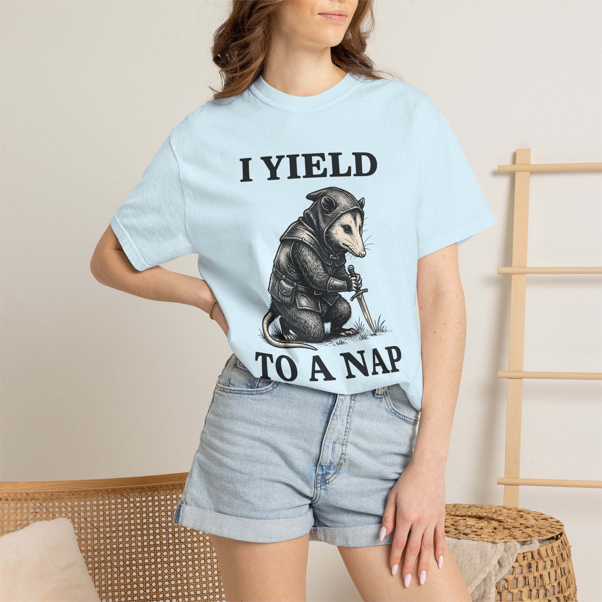 Opossum Warrior Shirt Animals Mythology Gift Women Renaissance Tee Possum T-Shirt Wildlife Fan Artistic Tshirt Legendary Graphic Retro Blade