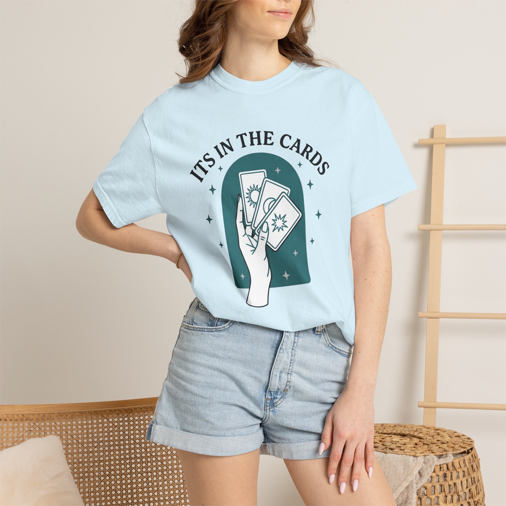 Tarot Cards Shirt Boho Chic Astrology Gift Women Minimalist Tee Oracle Cards T-Shirt Bohemian Enthusiast Simple Tshirt Zodiac Graphic