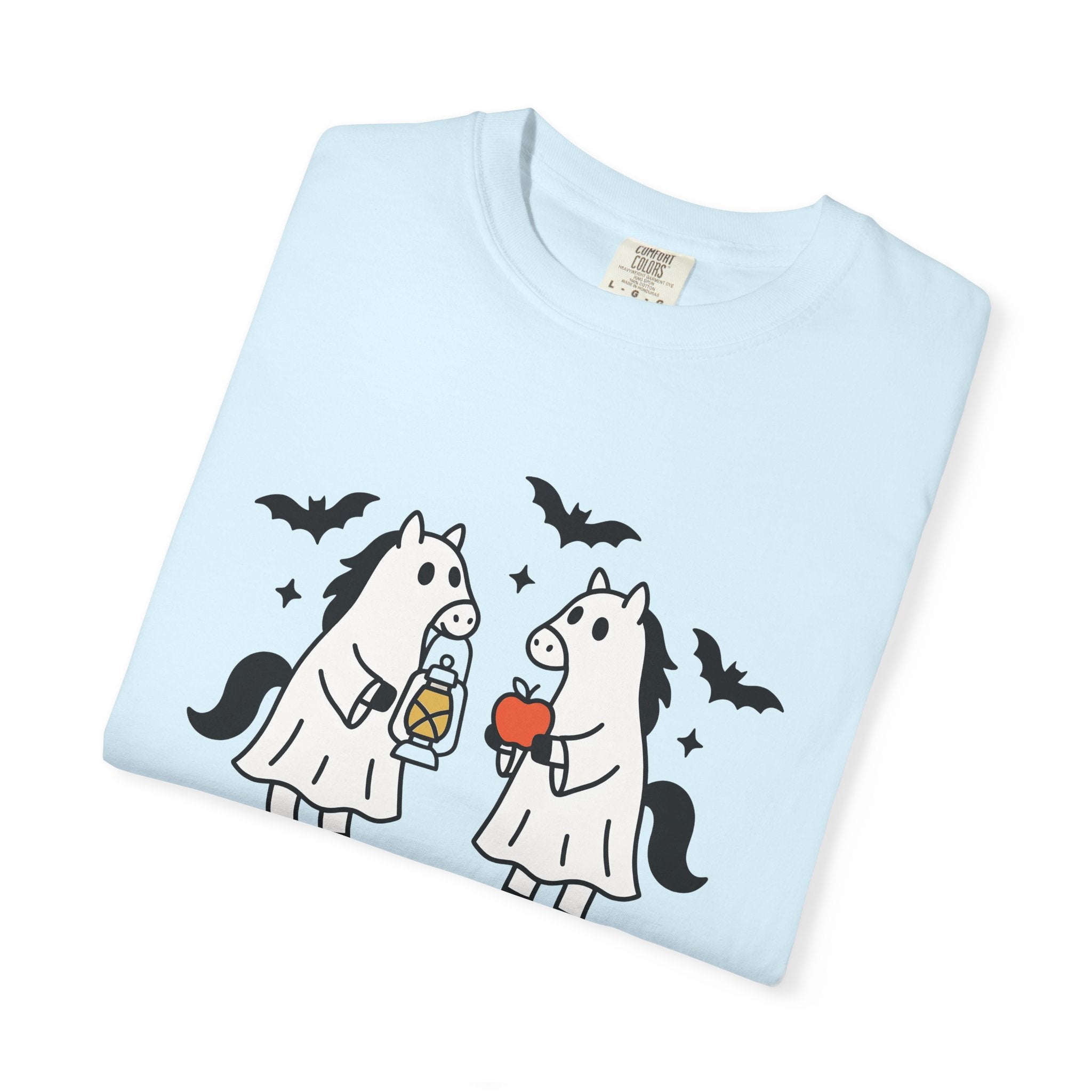 Phantom Horse Twosome Shirt Halloween Critters Gift Women Cartoonish Tee Unicorn T-Shirt Horror Fan Comical Tshirt Creature Graphic Bare