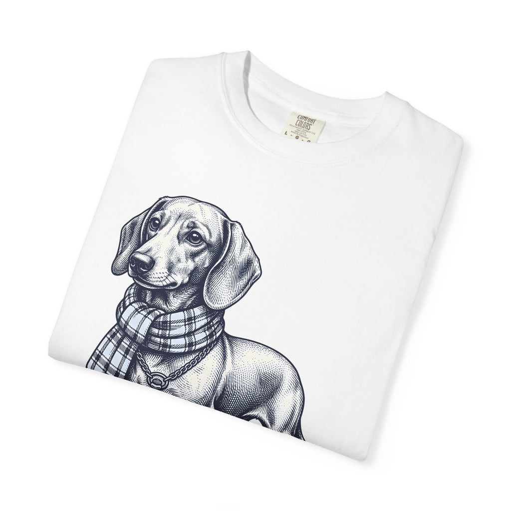 Dachshund Puppy Shirt Dog Pets Gift Women Retro Tee Wiener Dog T-Shirt Dog Fan Sausage Dog Tshirt Animal Graphic Sketch Neck Wrap Tshirt