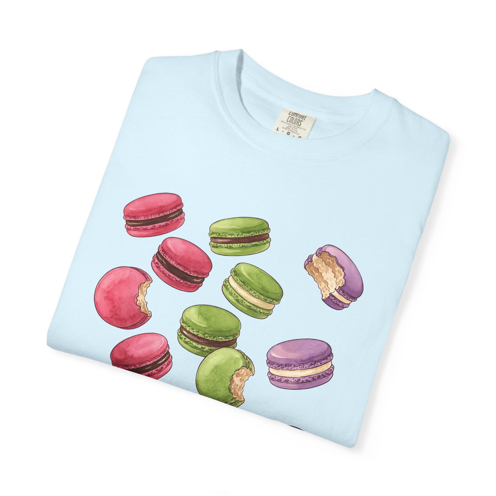 Macaron Design Shirt Desserts Pastry Gift Women Ink Tee Macaron T-Shirt Dessert Fan Tattoo Tshirt Confectionery Graphic Sketch Bite Tshirt