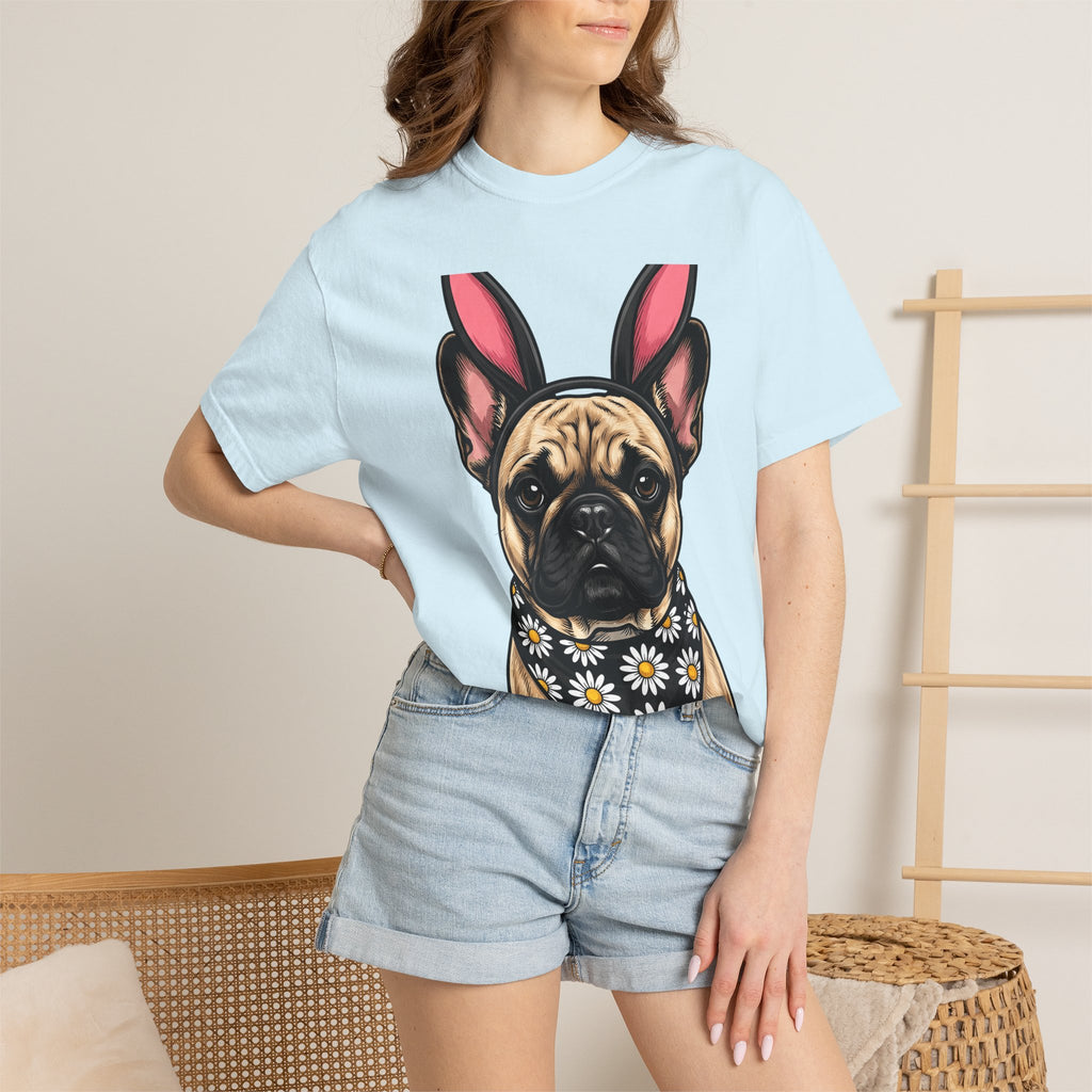 French Bulldog Shirt Easter Pets Gift Women Kawaii Tee Bulldog T-Shirt Easter Fan Cute Tshirt Animal Graphic Vintage Bunny Ears Tshirt