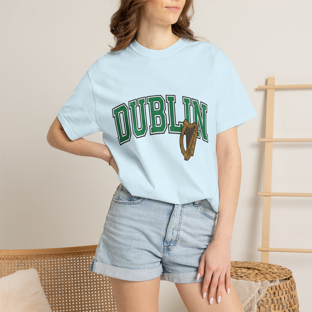 Ireland Harp Shirt St Patrick's Day Emerald Isle Gift Women Varsity Jacket Tee Cláirseach T-Shirt Saint Patrick Fan Letterman Tshirt Irish