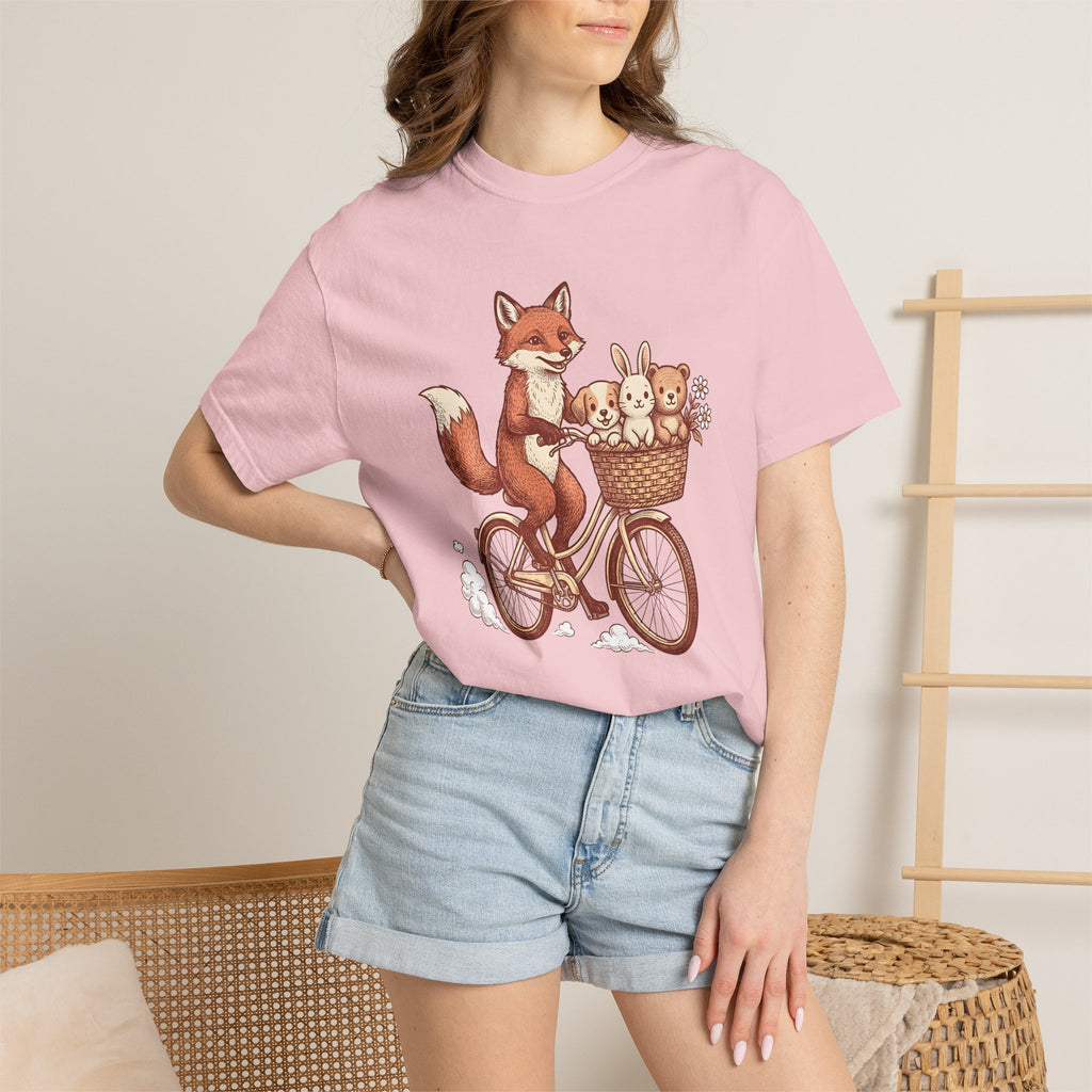Fox Cycling Shirt Cute Nature Gift Women Anime Tee Fox T-Shirt Kawaii Fan Cartoon Tshirt Wildlife Graphic Sketch Furry Friends Tshirt