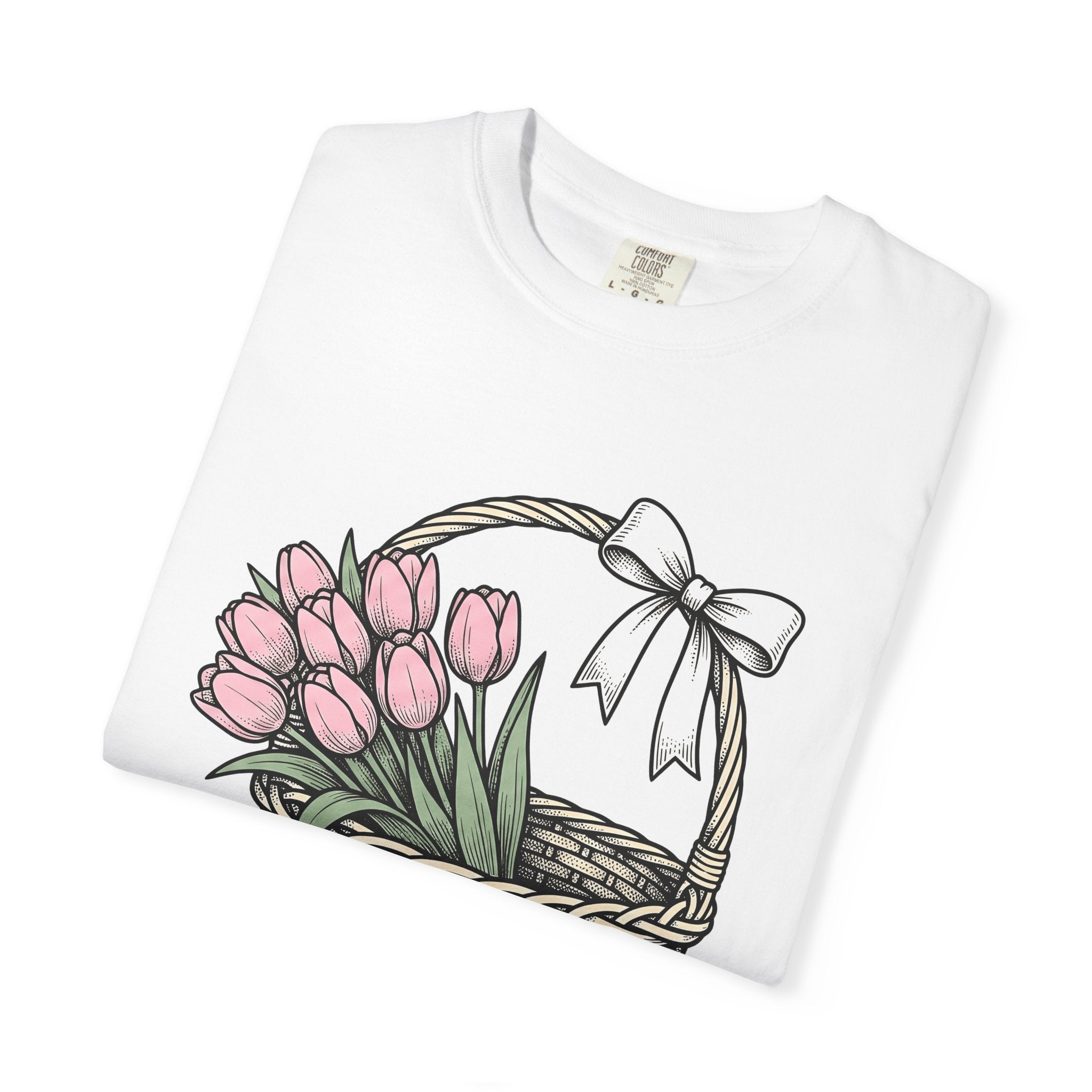 Floral Bouquet Shirt Easter Petals Gift Women Line Art Tee Flower Arrangement T-Shirt Spring Fan Floral Design Graphic Illustration Hand
