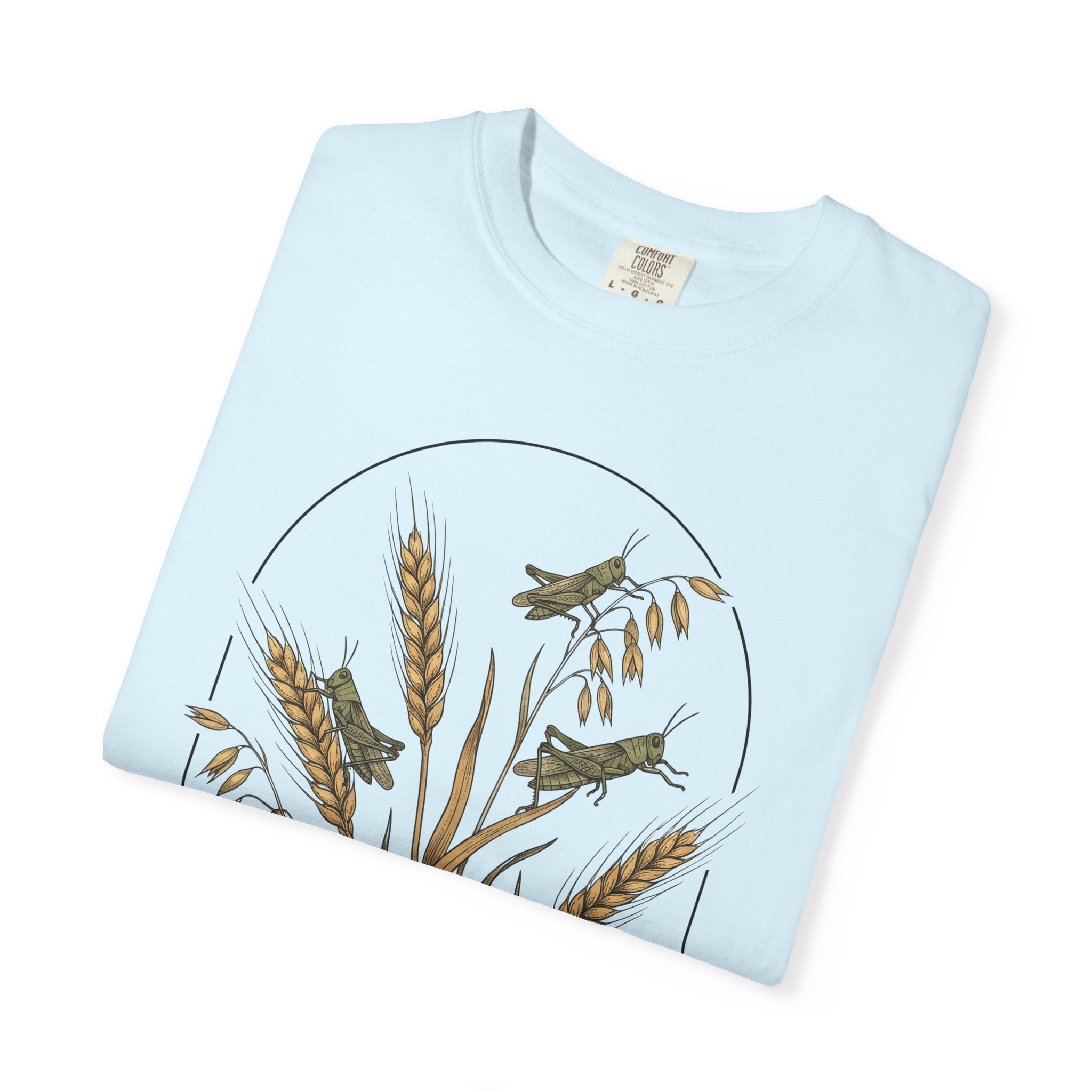 Grasshopper Art Shirt Nature Positivity Gift Women Flower Tee Locust T-Shirt Environmentalist Enthusiast Floral Tshirt Optimistic Graphic