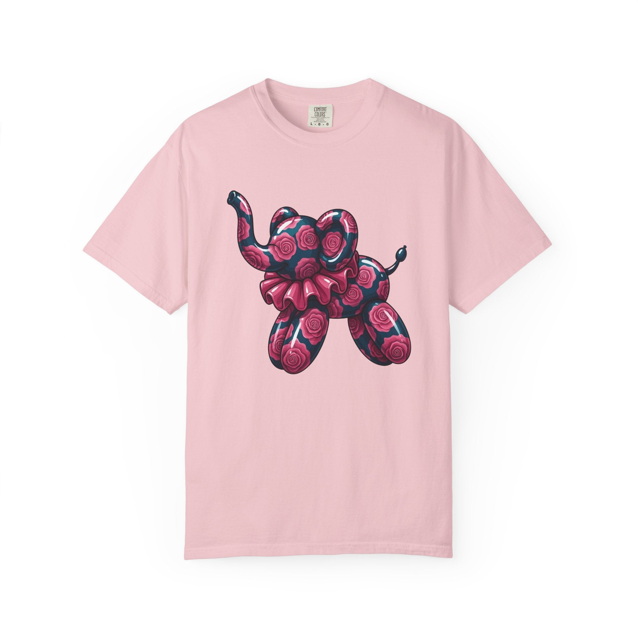 Balloon Elephant Shirt Cute Animal Gift Women Kawaii Tee Balloon Animal T-Shirt Adorable Fan Cute Illustration Creature Graphic Cartoon Rose