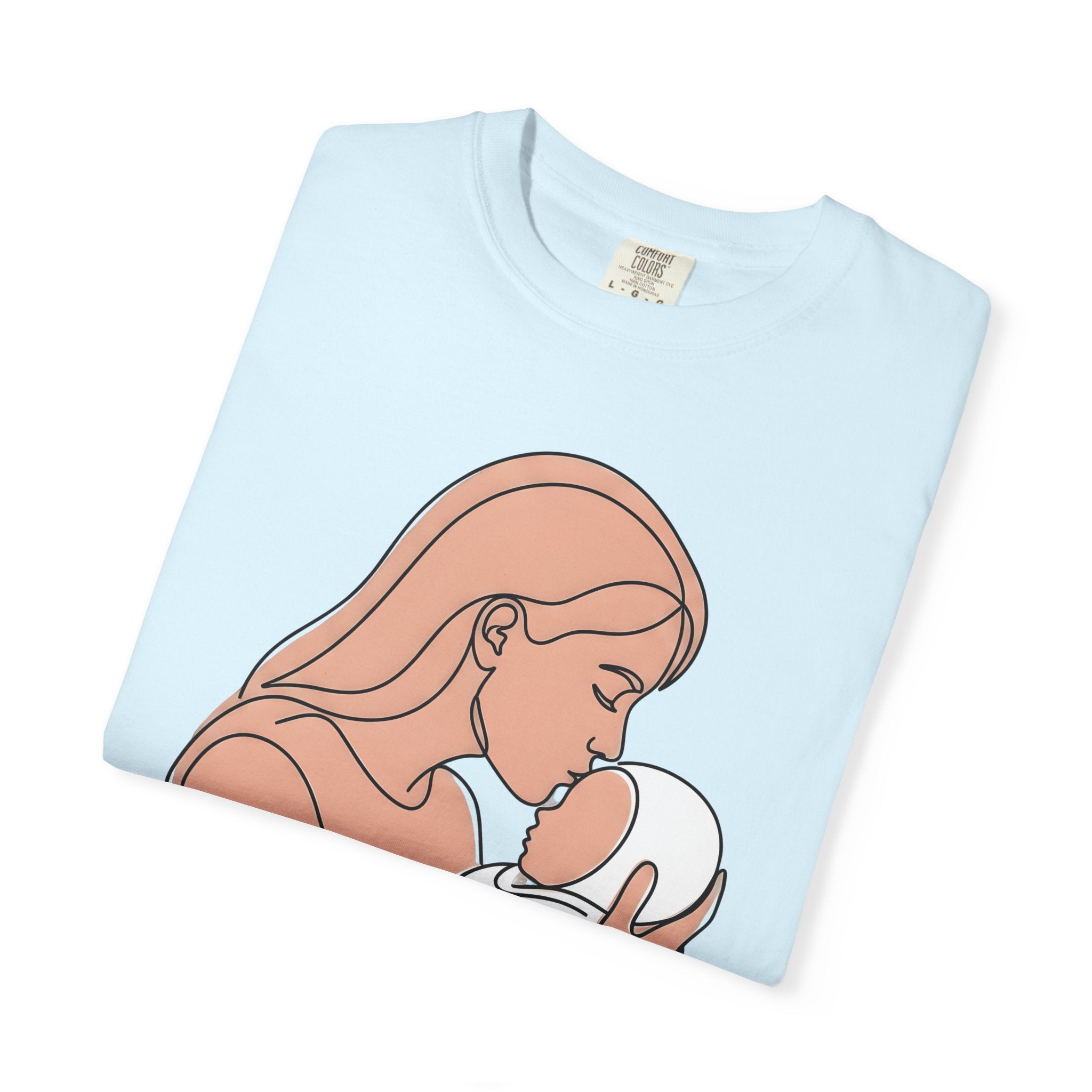 Mommy Newborn Shirt Moms Relatives Gift Women Basic Tee Mother T-Shirt Mom Fan Simple Tshirt Family Graphic Outline Blanket Tshirt