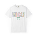 Floral Initial Letters Shirt Nurses Clinic Gift Women Vintage Tee Monogram T-Shirt Nurse Enthusiast Retro Tshirt Medical Graphic Light Tones