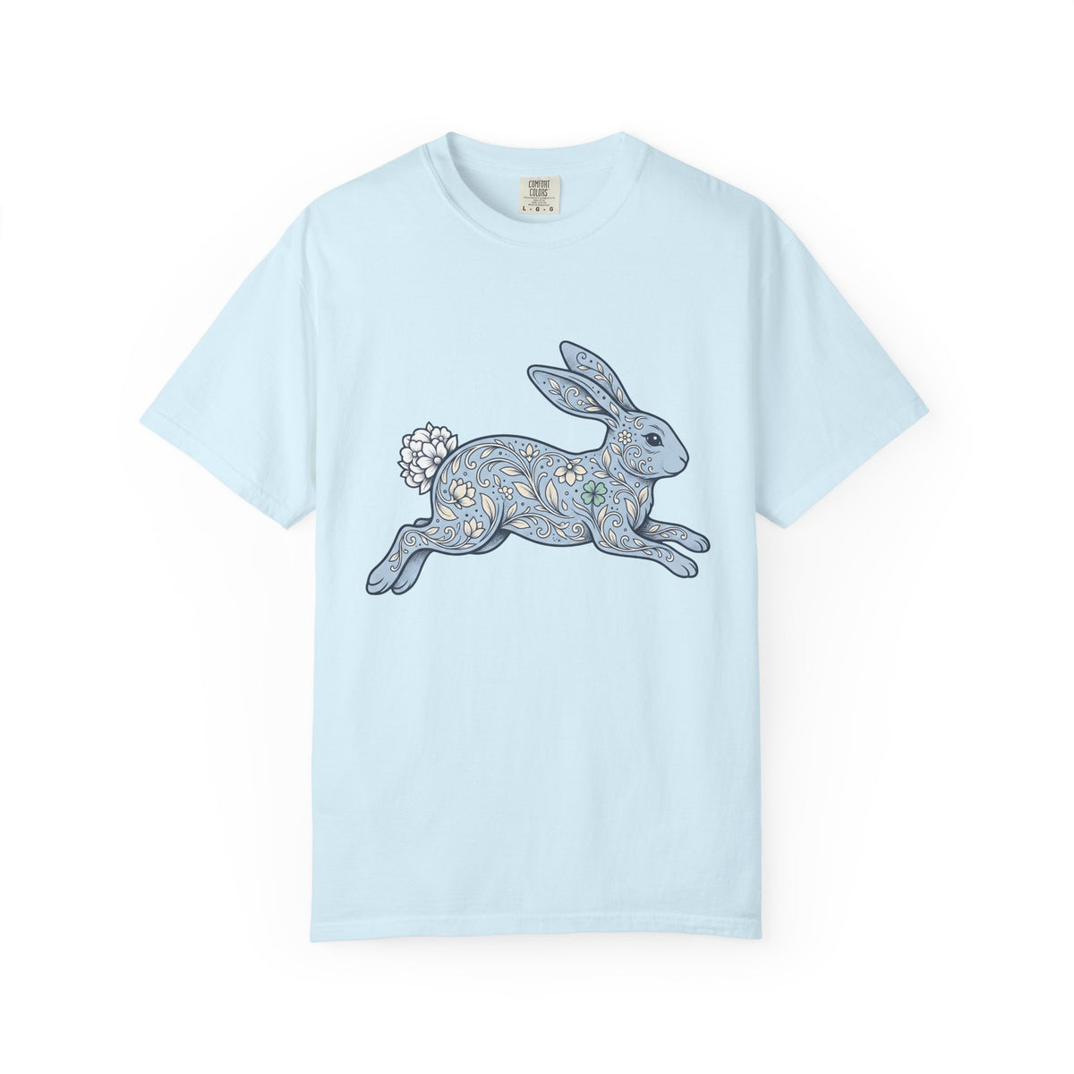 Flower Rabbit Shirt Easter Pet Gift Women Rustic Tee Bunny T-Shirt Easter Fan Hare Tshirt Animal Graphic Retro Bloom Tshirt