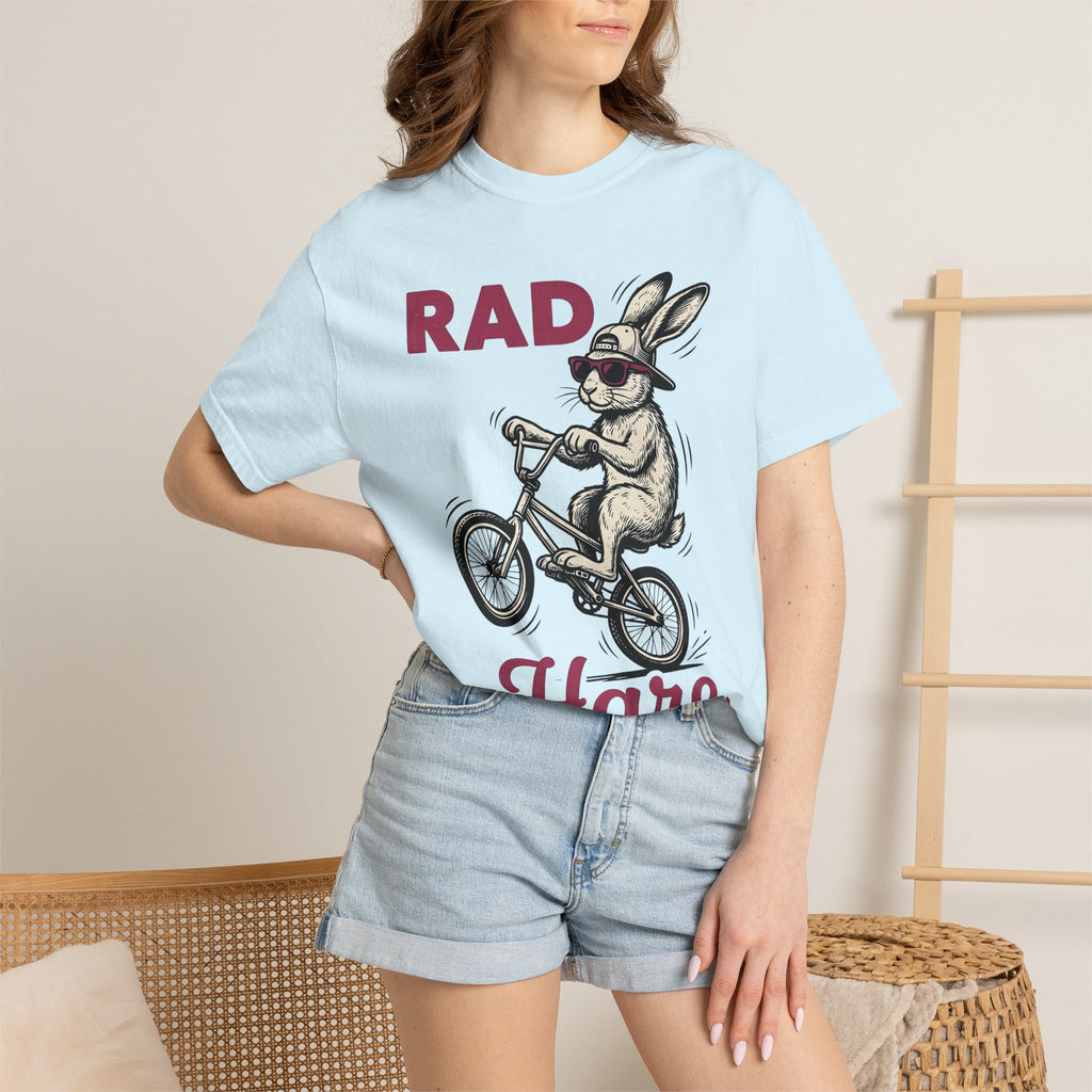 Bunny Bike Shirt Easter Animal Gift Women Hand Drawn Tee Rabbit T-Shirt Easter Fan Illustrated Tshirt Creature Graphic Retro Sunglasses