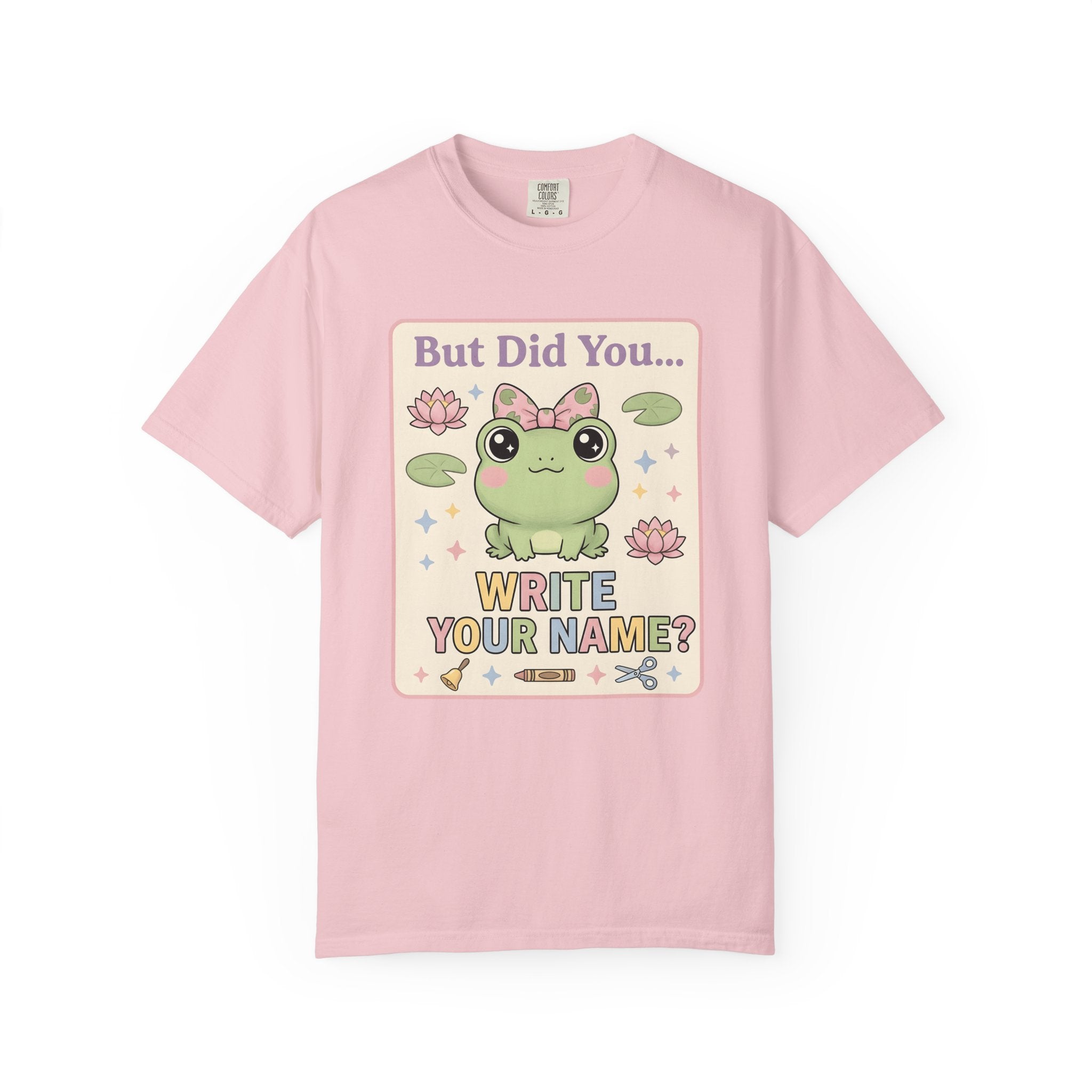 Cute Frog Shirt Teachers Classroom Gift Women Kawaii Tee Toad T-Shirt Educator Enthusiast Cartoon Tshirt Classroom Graphic Pastel Lotus