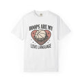 Basketball Net Shirt Sports Ball Game Gift Women Retro Tee Hoop T-Shirt Athlete Fan Basketball Graphic Hand Drawn Heart Shape Tshirt