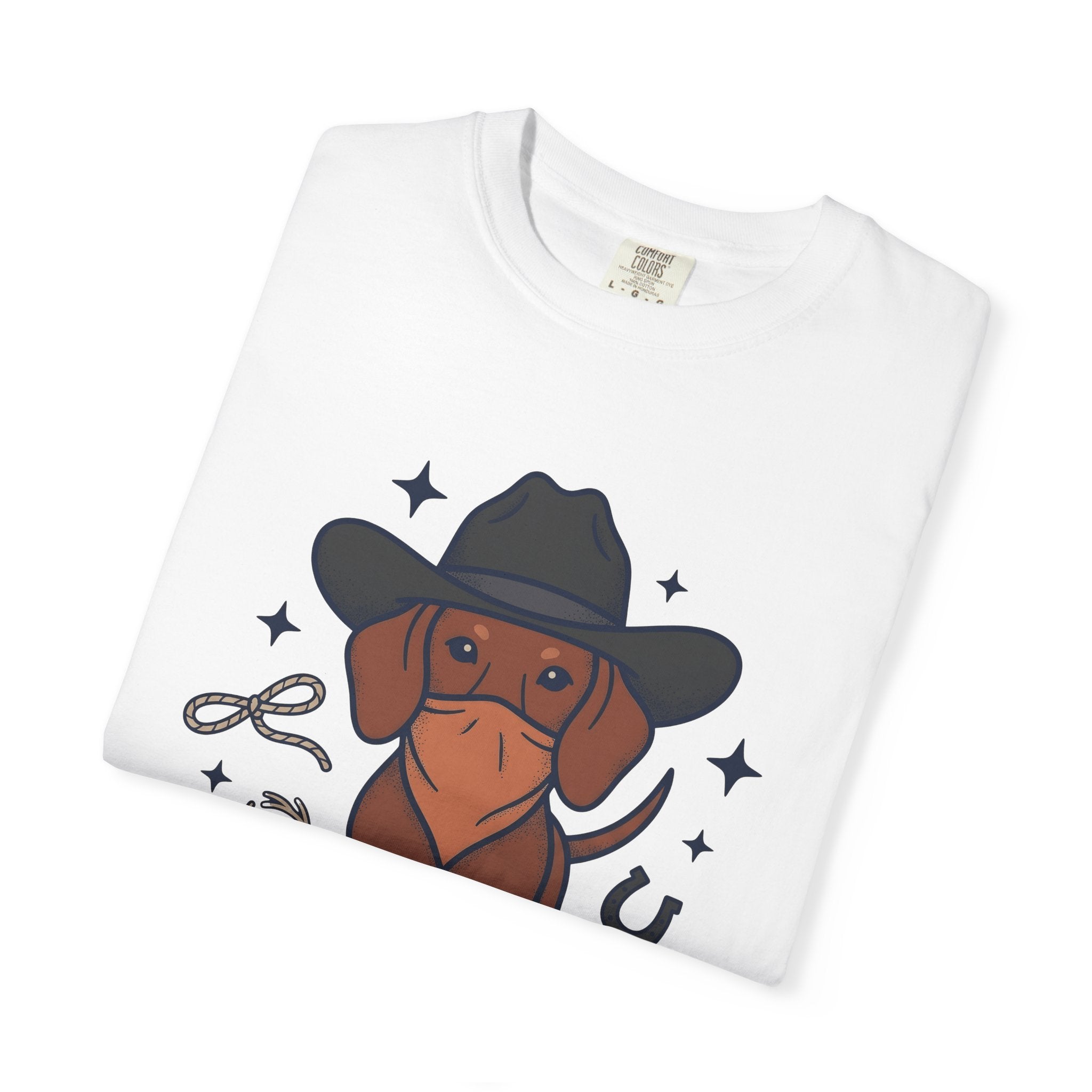 Rodeo Dog Shirt Dog Western Wear Gift Women Hand Drawn Tee Cowdog T-Shirt Dog Fan Illustrated Tshirt Country Graphic Old School Luck Charm