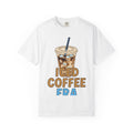 Cold Coffee Cup Shirt Coffee Gourmet Gift Women Comic Tee Coffee Mug T-Shirt Coffee Fan Cartoon Tshirt Gourmet Design Vintage Frozen Cubes