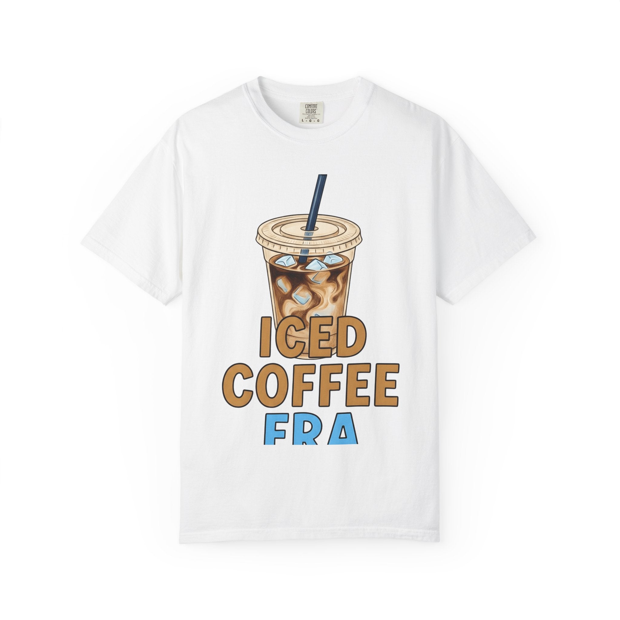 Cold Coffee Cup Shirt Coffee Gourmet Gift Women Comic Tee Coffee Mug T-Shirt Coffee Fan Cartoon Tshirt Gourmet Design Vintage Frozen Cubes