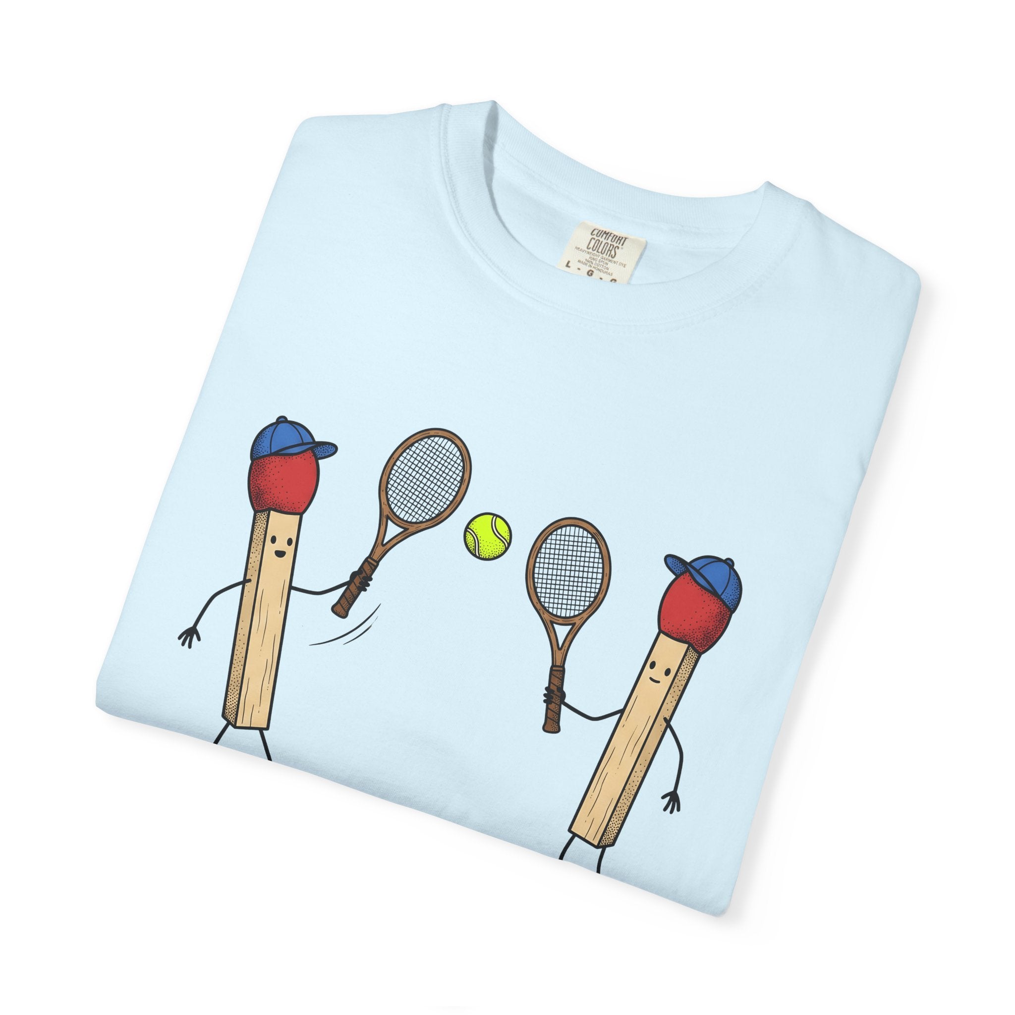 Matchstick People Shirt Sports Tennis Balls Gift Women Animated Tee Stick Figures T-Shirt Athlete Fan Cartoon Tshirt Tennis Graphic Doodle
