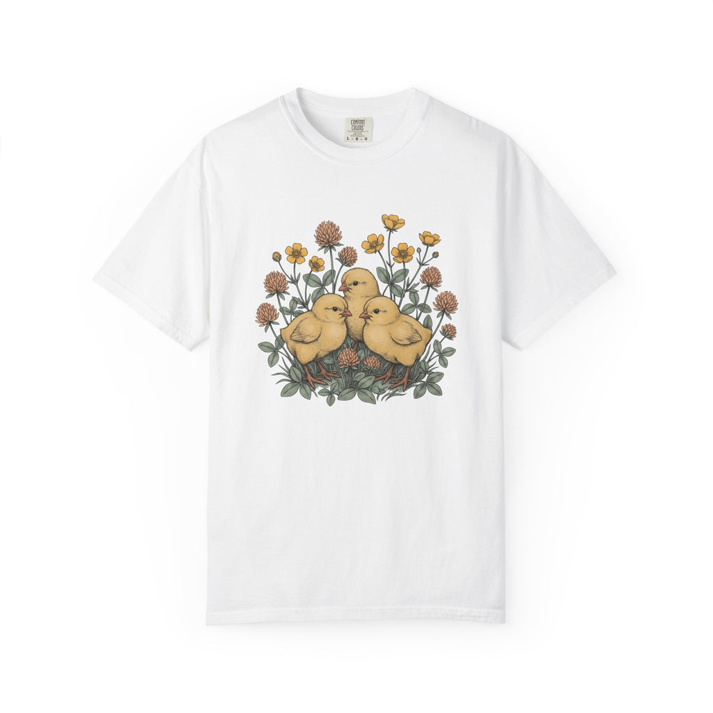 Little Chicks Shirt Easter Environment Gift Women Botanical Art Tee Chicks T-Shirt Easter Fan Botanical Tshirt Eco Graphic Hand Drawn Field