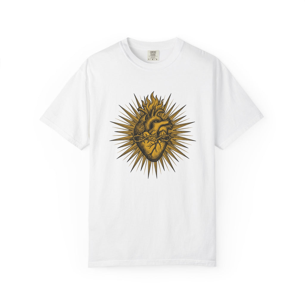 Sacred Heart Shirt Sacred Heart Spiritual Gift Women Tattoo Tee Heart T-Shirt Mystic Enthusiast Tattooed Tshirt Spiritual Design Vintage