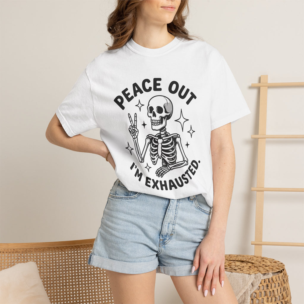 Skull Peace Symbol Shirt Funny Party Gift Women Comic Tee Skull T-Shirt Humor Fan Cartoon Tshirt Party Graphic Vintage Sparkles Tshirt