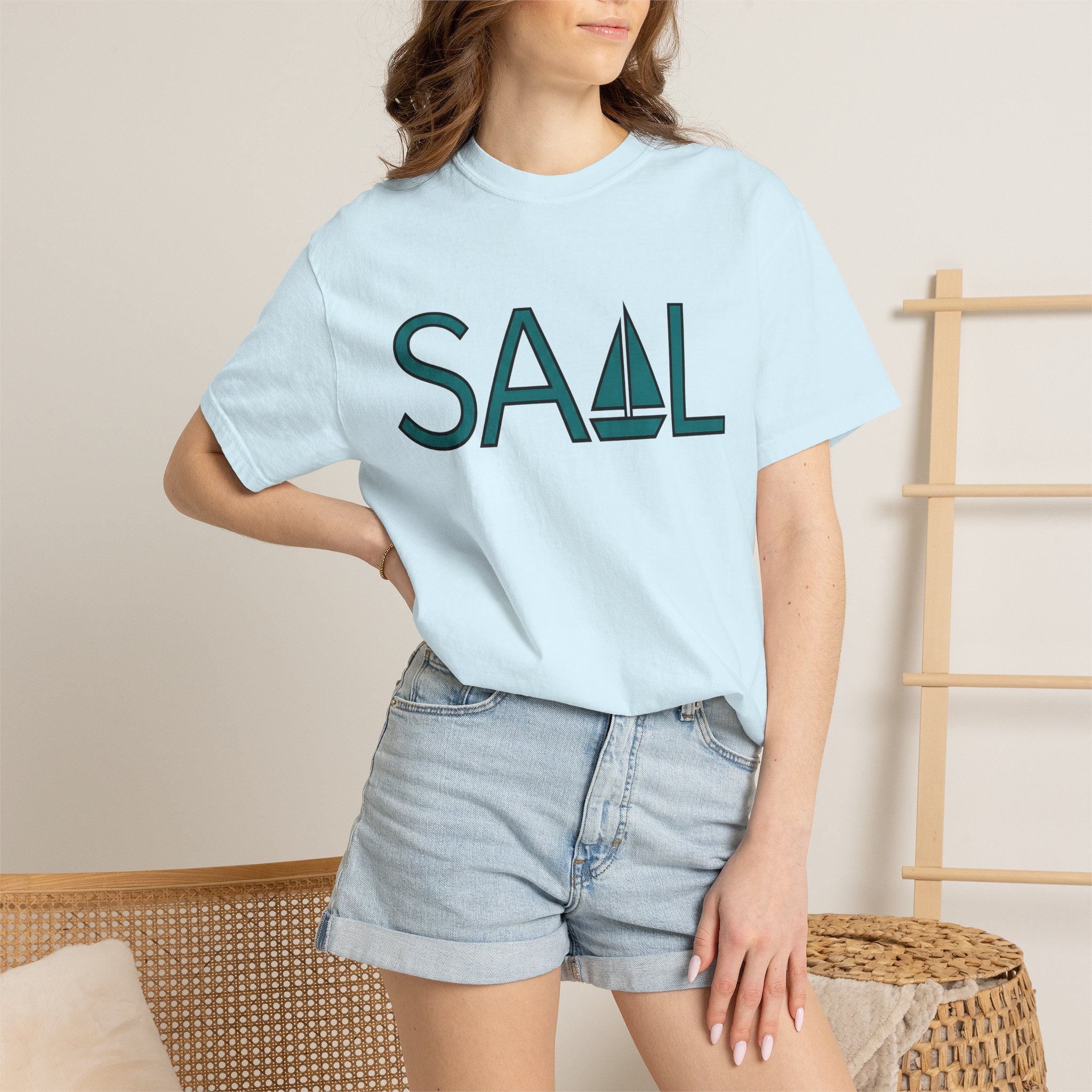Sailboat Art Shirt Sailing Ocean Gift Women Basic Tee Yacht T-Shirt Sailor Fan Sailing Graphic Sea Design Trendy Boat Tshirt
