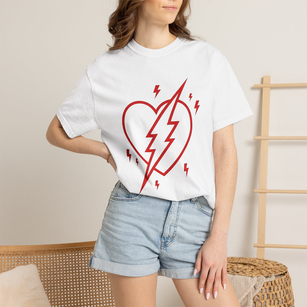 Love Heart Shirt Valentine's Day Romance Gift Women Simple Tee Heart T-Shirt Valentine Fan Minimalist Tshirt Amour Graphic Strong Flash