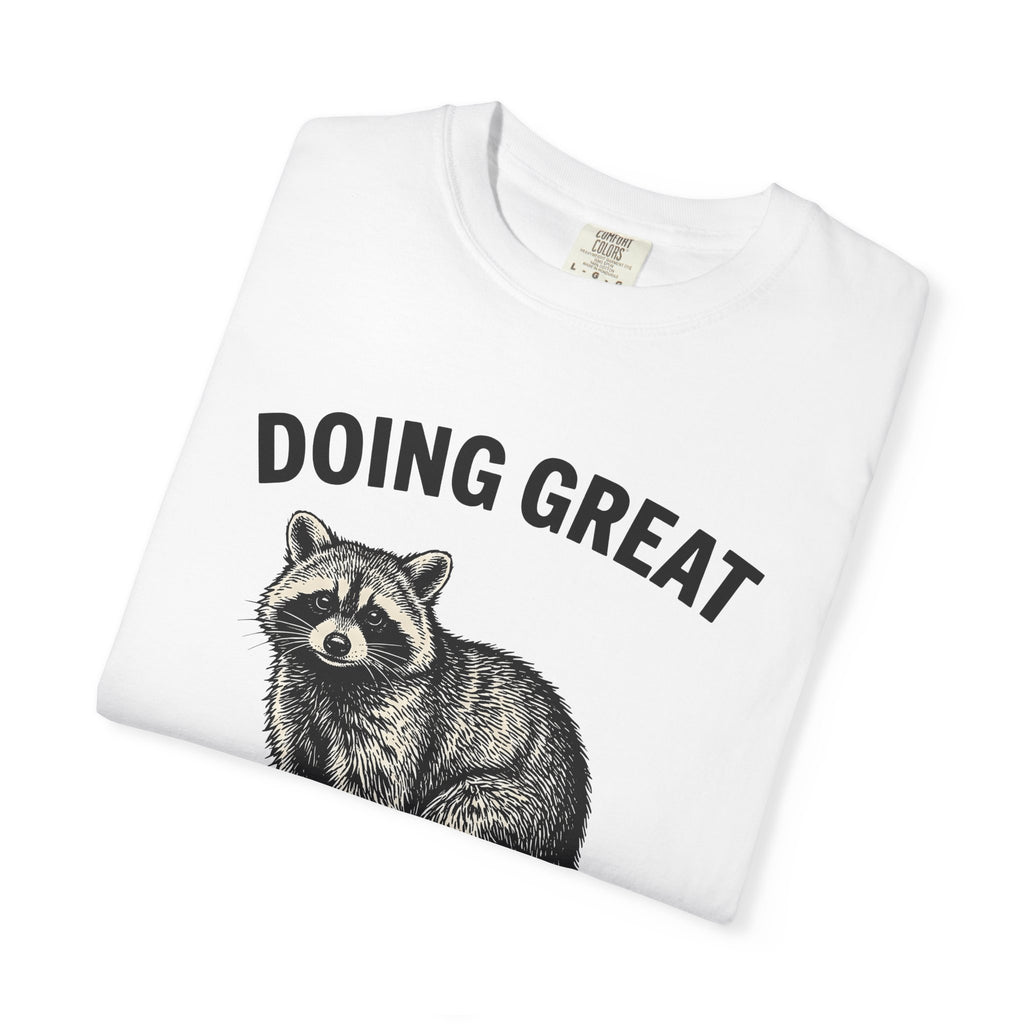 Raccoon Art Shirt Funny Nature Gift Women Line Art Tee Raccoon T-Shirt Humor Fan Minimalist Tshirt Environmental Graphic Cartoon Wildlife