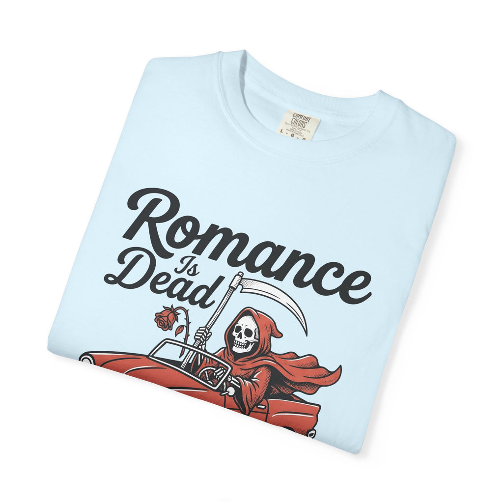 Grim Reaper Car Shirt St. Valentine's Day Dark Humor Gift Women Bold Graphic Tee Reaper T-Shirt Valentine Fan Graphic Design Humor Graphic