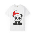 Panda Christmas Hat Shirt Animals Holiday Gift Women Kawaii Tee Panda Bear T-Shirt Animal Fan Cute Tshirt Christmas Graphic Cartoon Santa