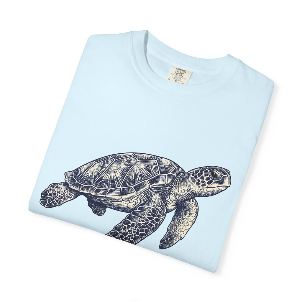 Sea Turtle Shirt Animals Sea Life Gift Women Line Art Tee Turtle T-Shirt Wildlife Fan Marine Graphic Tshirt Cartoon Turtle Armor Tshirt
