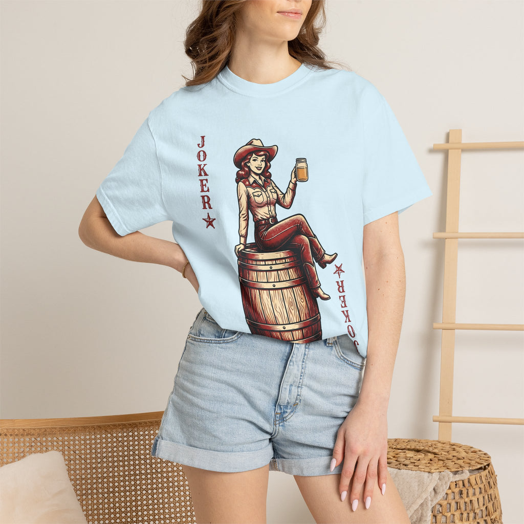 Cowgirl Barrel Racer Shirt Cowgirl Ranch Gift Women Retro Tee Barrel Racer T-Shirt Rodeo Fan Western Tshirt Farm Graphic Sketch Glass Jar