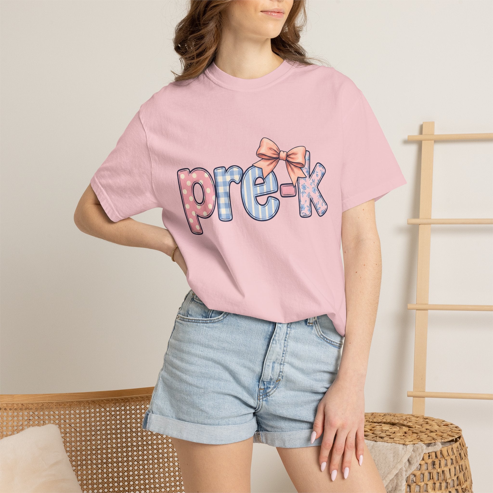 Pastel Bow Motif Shirt Teachers Learning Gift Women Playful Tee Bow T-Shirt Educator Enthusiast Whimsical Tshirt Educational Graphic