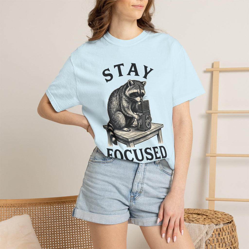 Raccoon Photo Camera Shirt Animals Photos Gift Women Engraving Tee Camera Trap T-Shirt Wildlife Fan Etching Tshirt Photography Graphic Retro