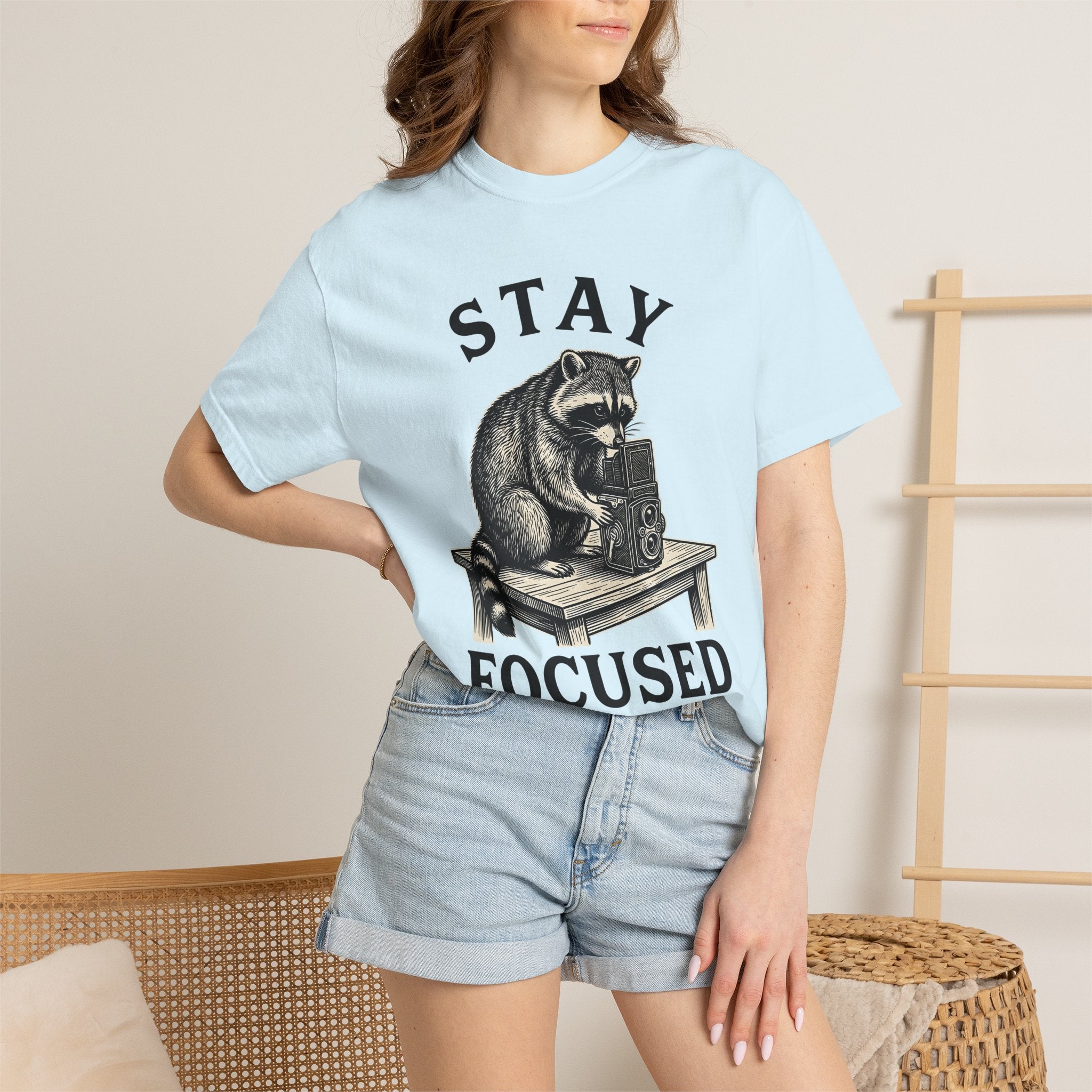 Raccoon Photo Camera Shirt Animals Photos Gift Women Engraving Tee Camera Trap T-Shirt Wildlife Fan Etching Tshirt Photography Graphic Retro