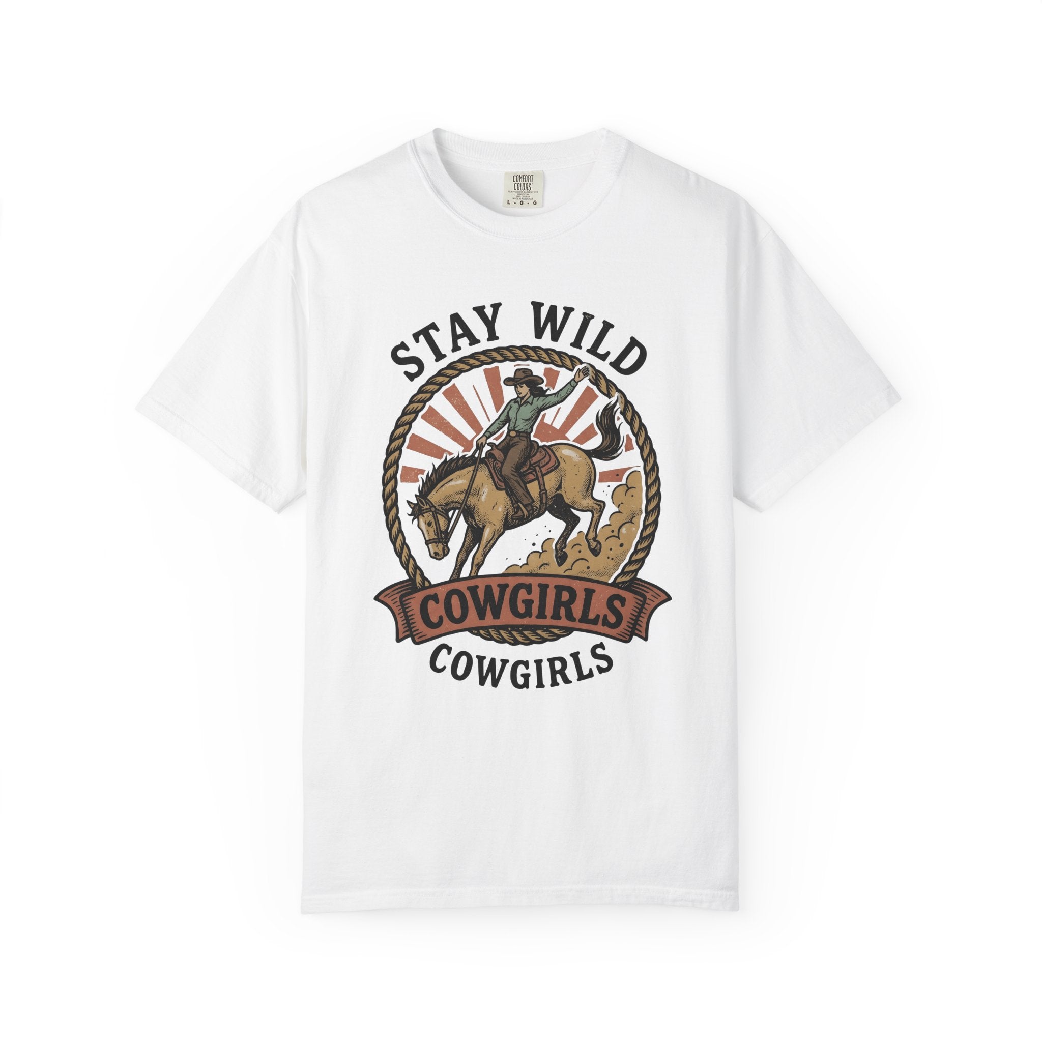 Cowgirl Horse Shirt Cowgirl Cowboy Gift Women Rustic Tee Rodeo T-Shirt Cowgirl Fan Western Tshirt Cowboy Graphic Nostalgic Lasso Tshirt